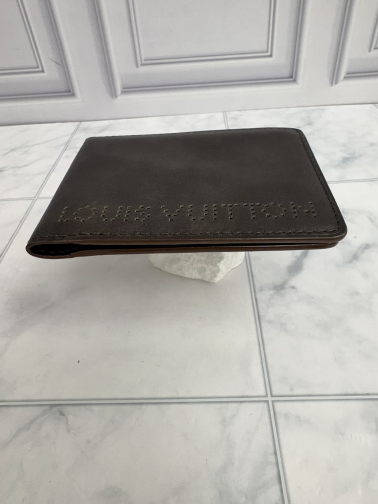 Louis Vuitton Brown Leather Perforated Bifold Wallet