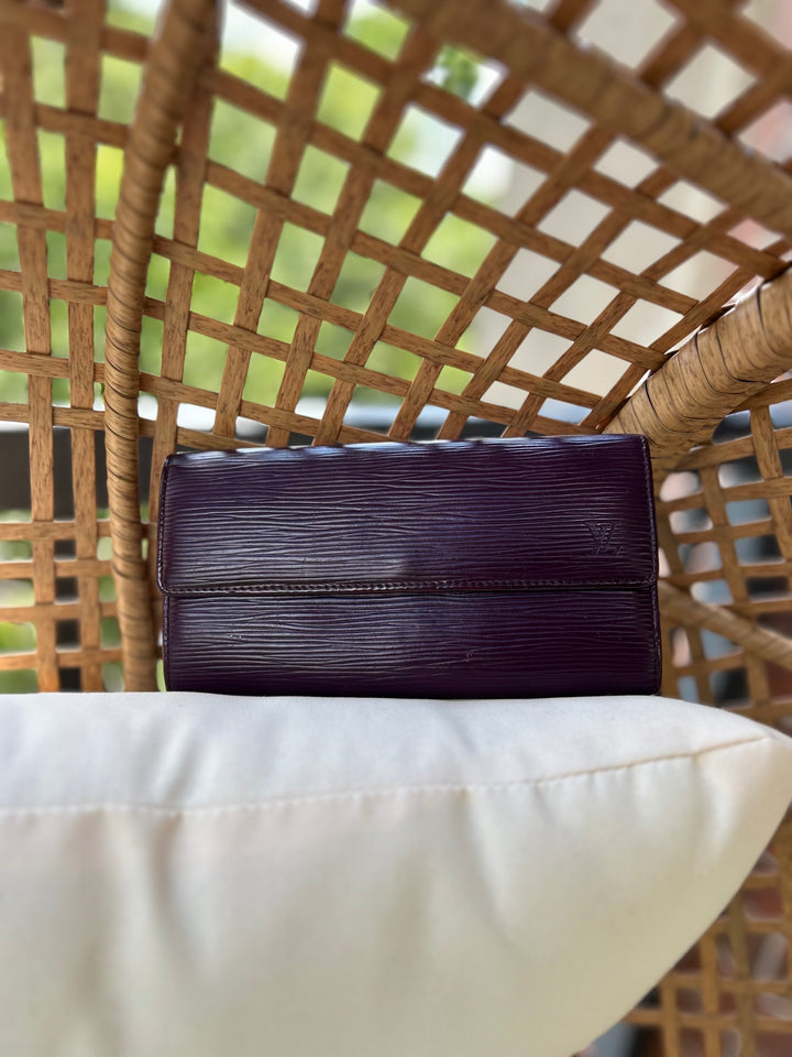 Louis Vuitton Purple & Pink Epi Leather Sarah Wallet 