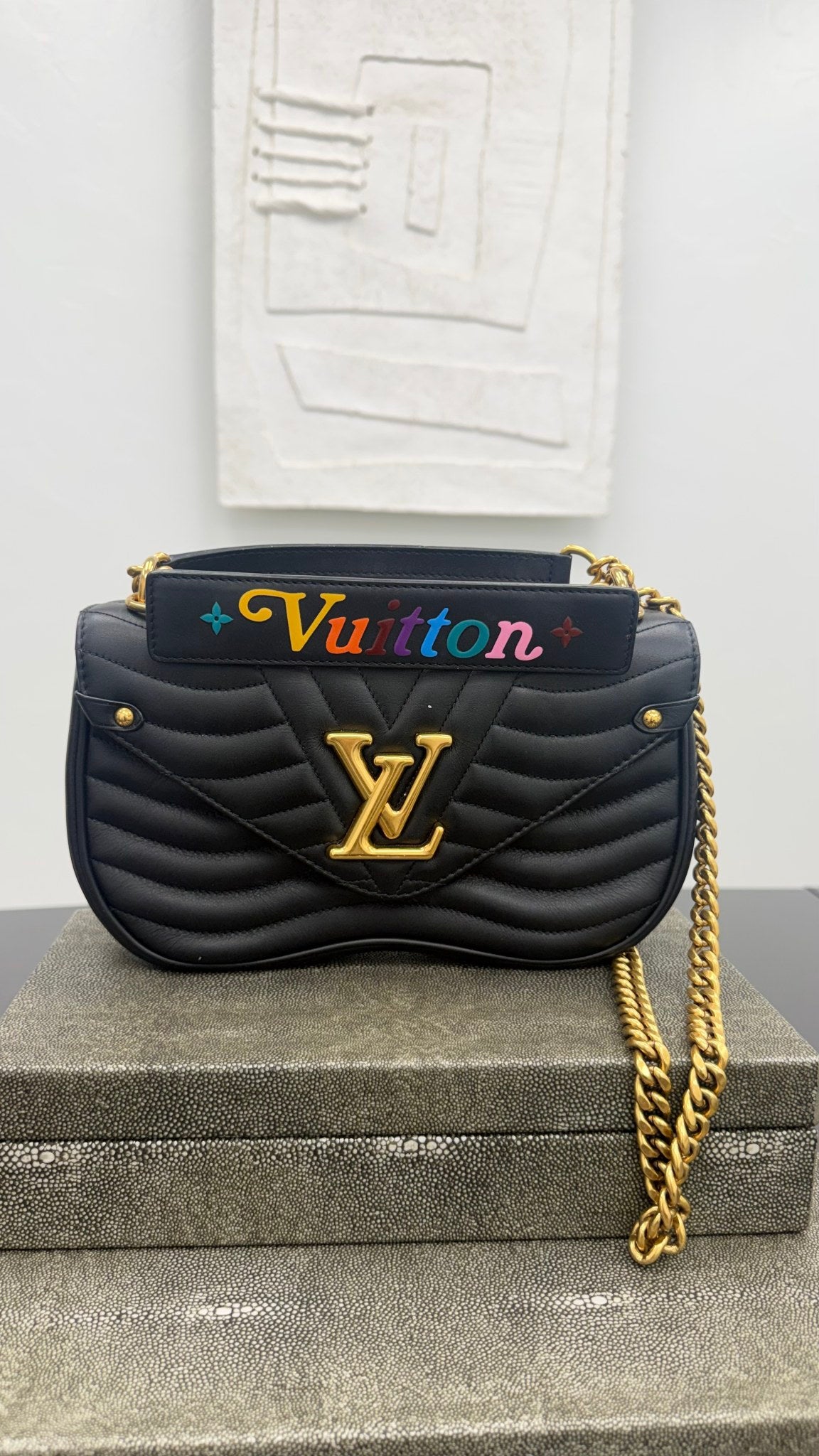 Louis Vuitton Black Quilted Leather New Wave Chain Shoulder Bag