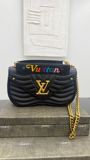 Louis Vuitton Black Quilted Leather New Wave Chain Shoulder Bag