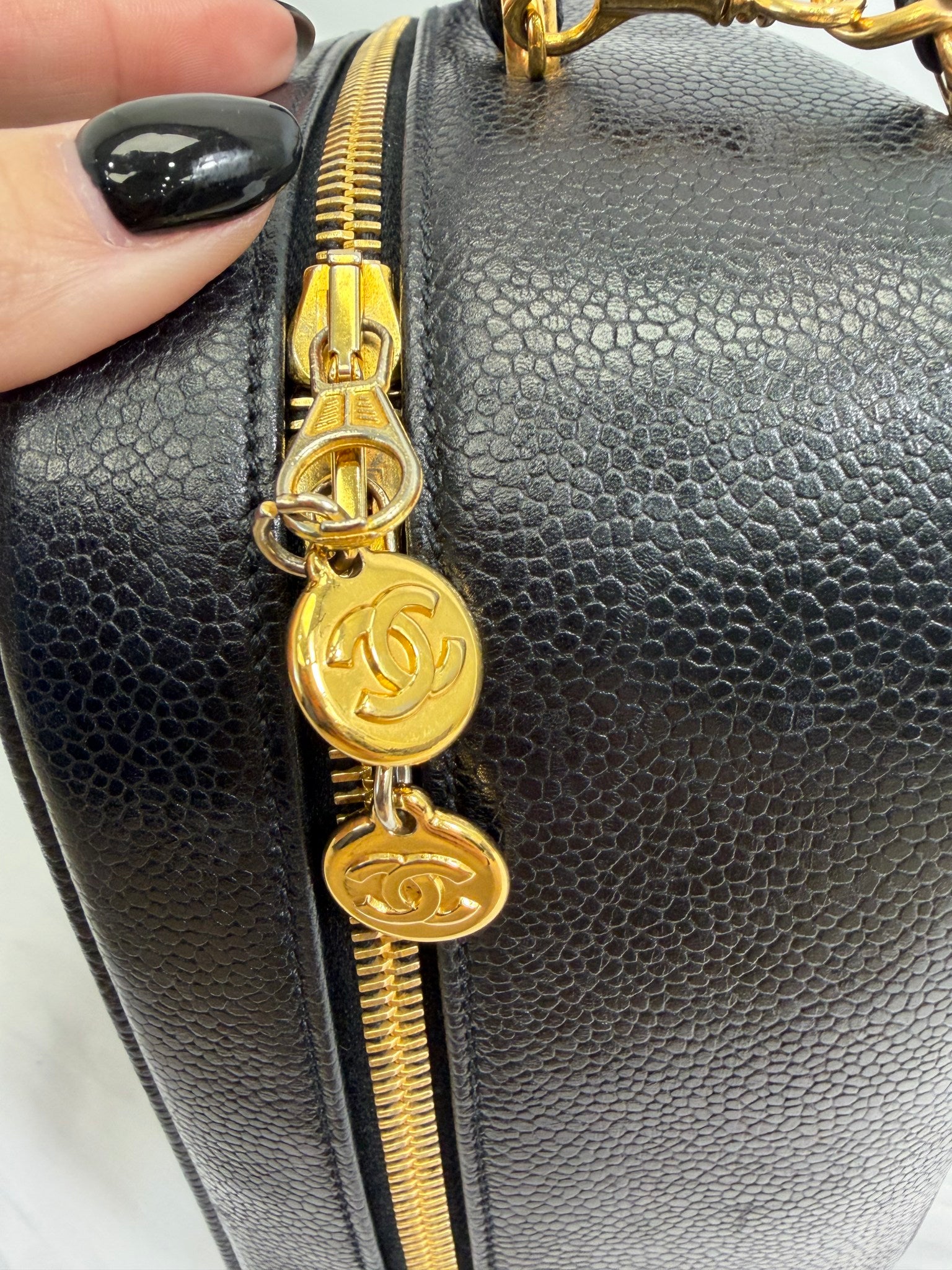 Chanel Black Caviar Large Vanity Case