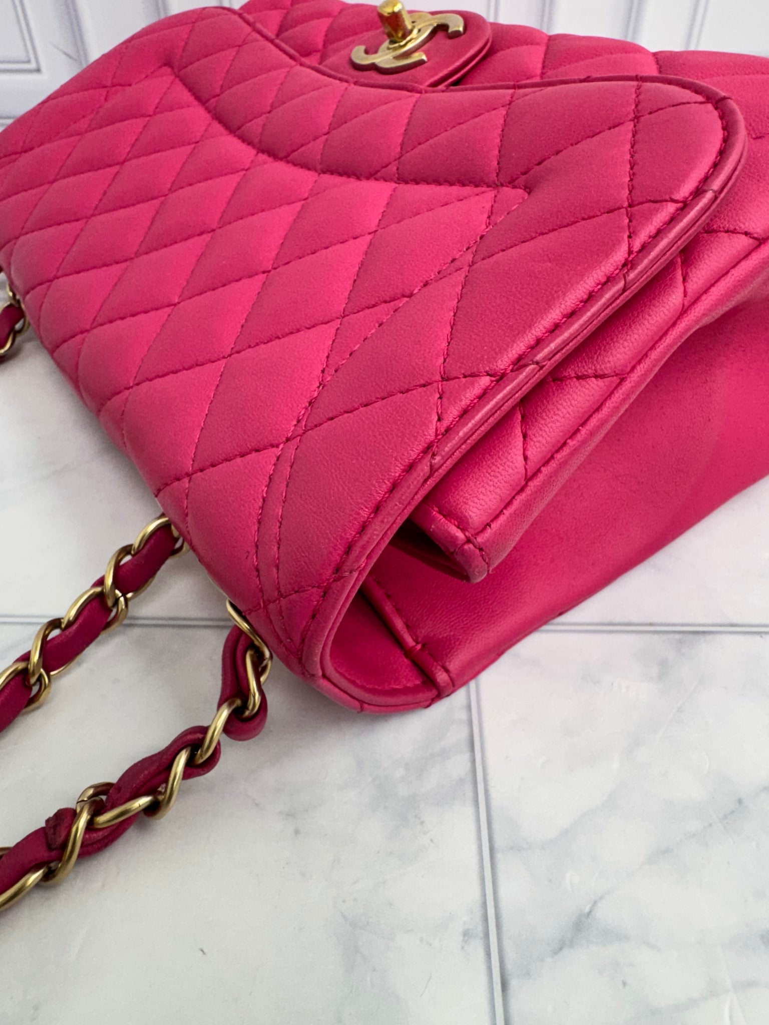 Chanel Pink Quilted Lambskin Mademoiselle Chic Medium Flap Bag