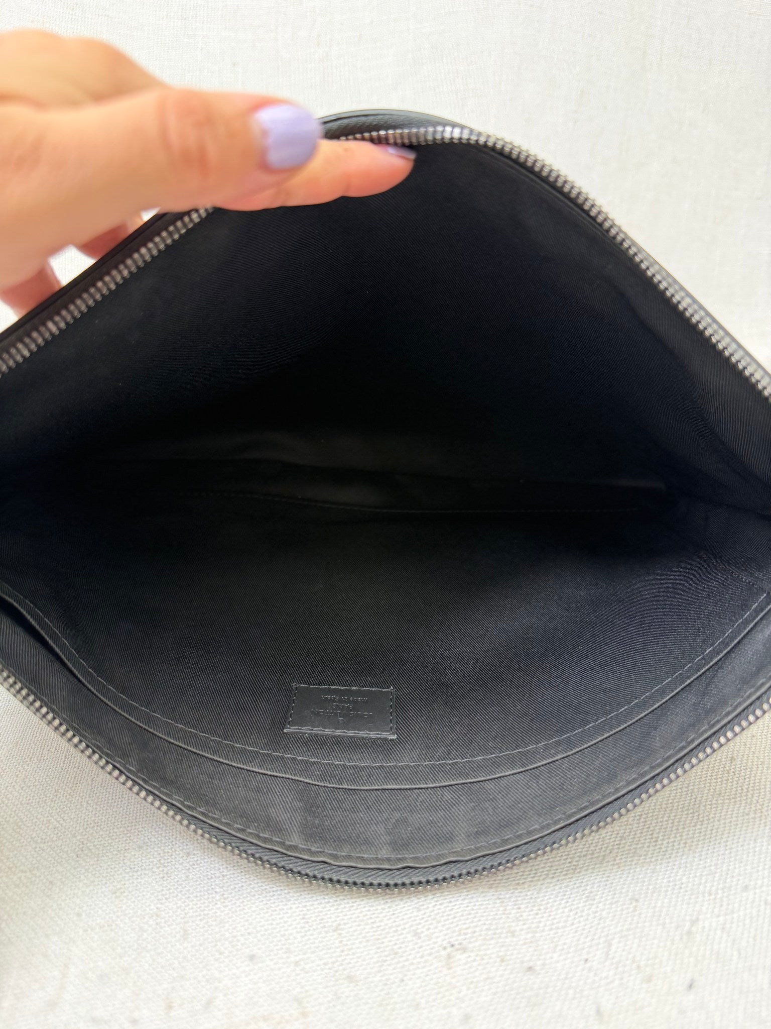 Louis Vuitton Black Shadow Monogram  Pochette Voyage Souple Pouch 