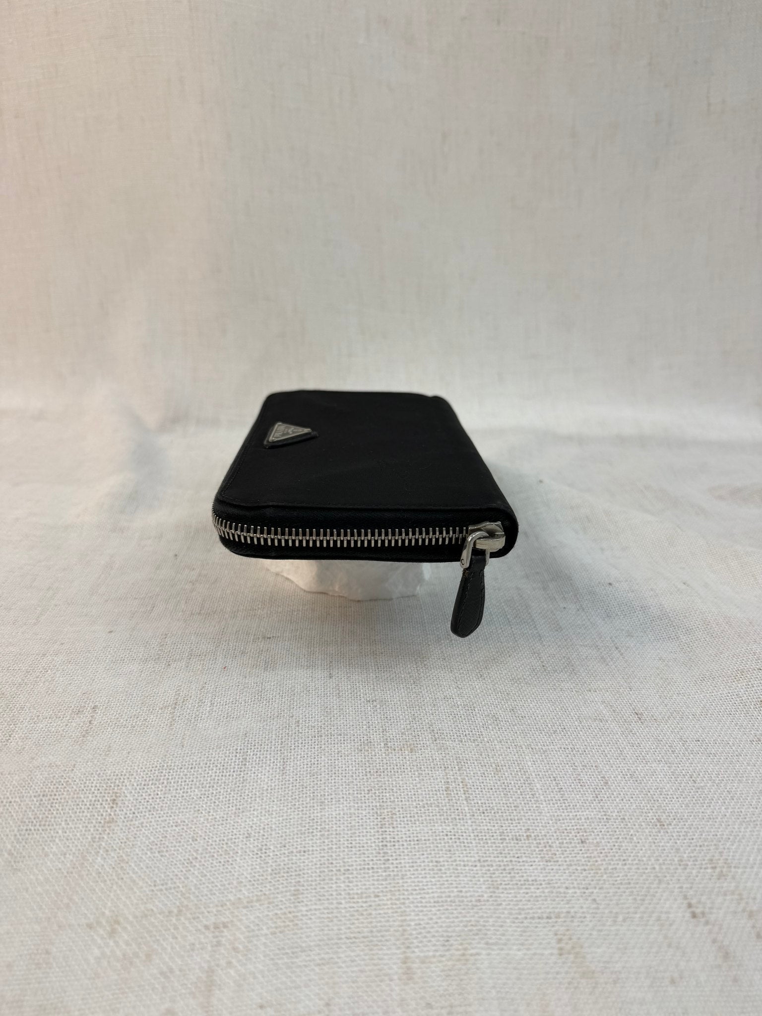 Prada Black Nylon Tessuto Zip Around Wallet