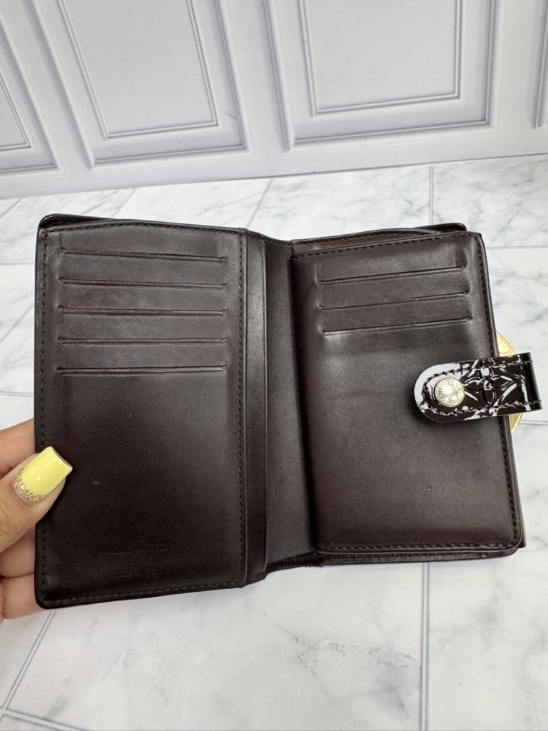 Louis Vuitton Amarante Vernis Monogram Compact Wallet