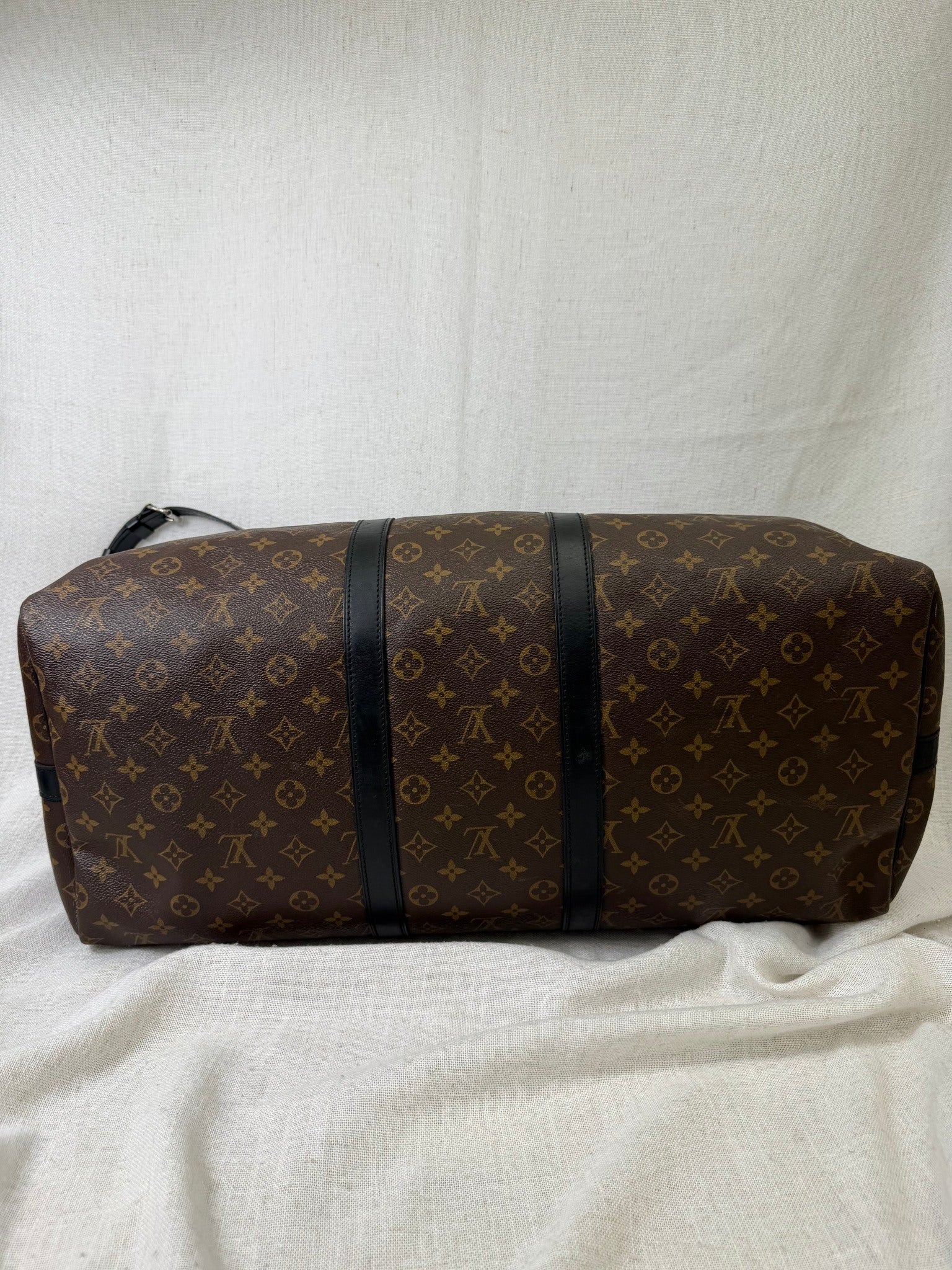 Louis Vuitton Monogram Macassar Keepall Bandouliere 55 Duffle Bag 
