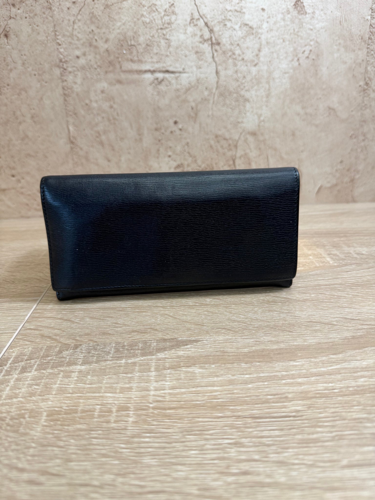 Gucci Black Leather Long Wallet