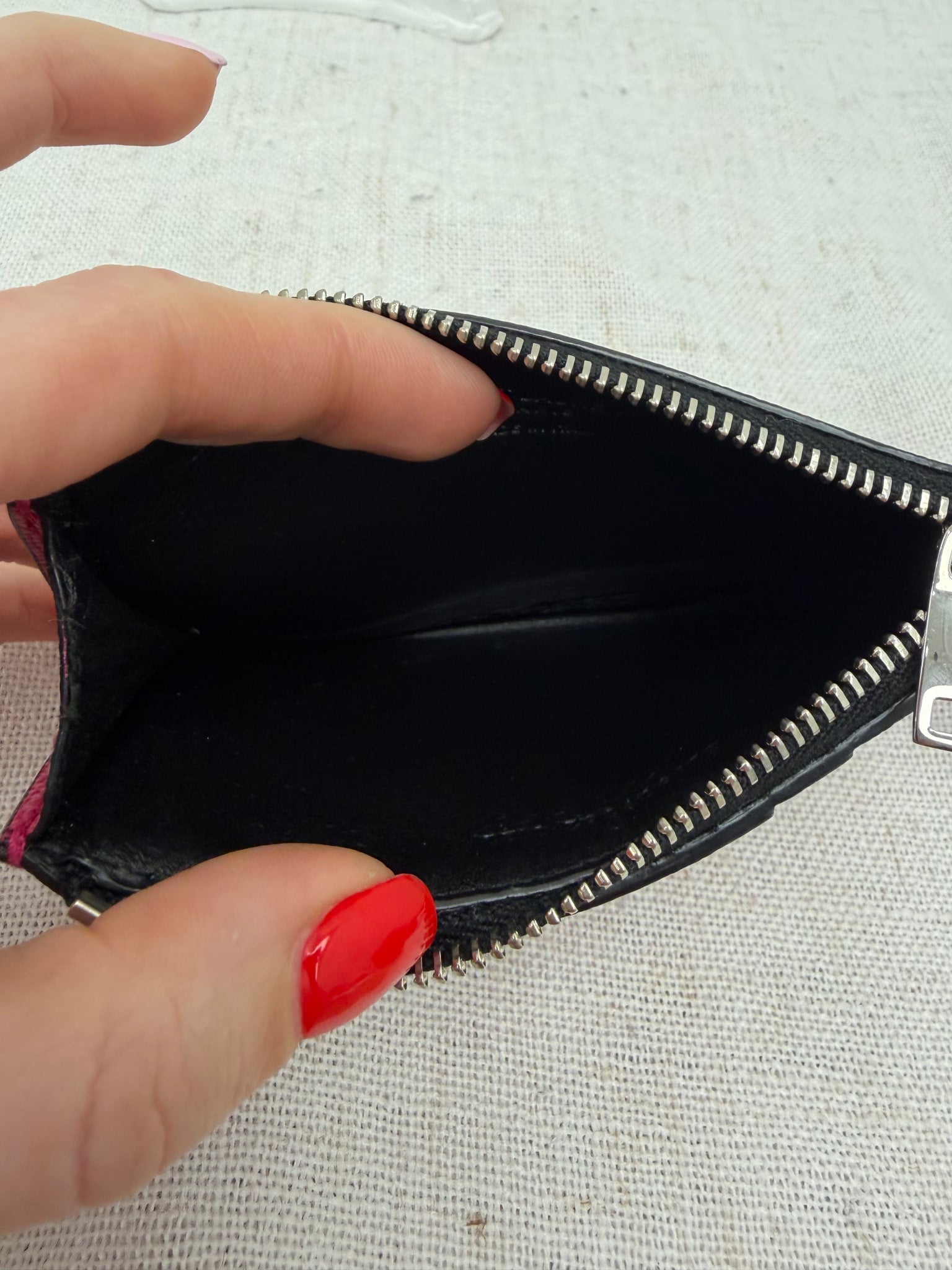 Saint Laurent YSL Pink Pebbled Leather Card Case