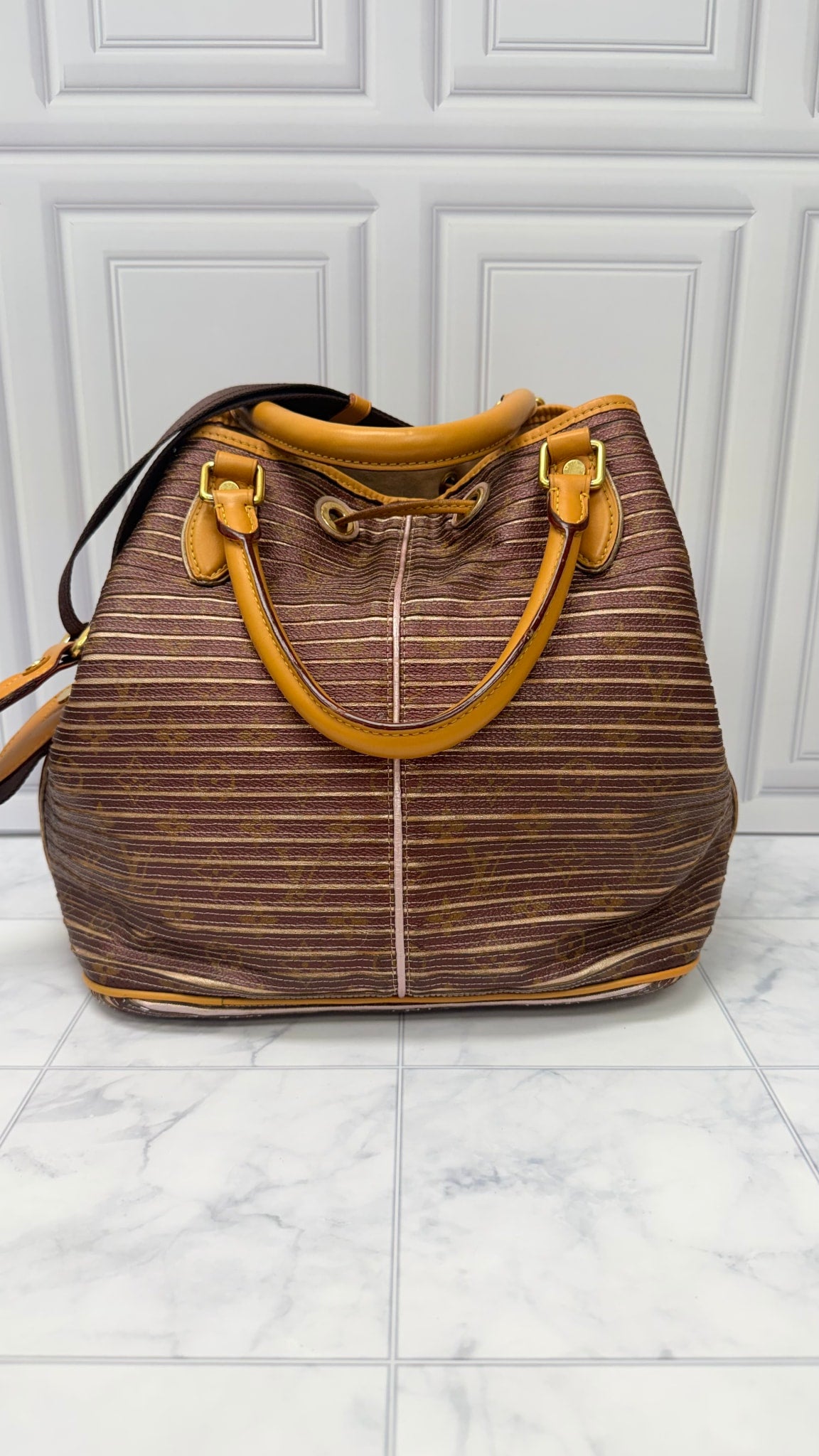 Louis Vuitton Monogram Burgundy And Rose Gold Eden Neo Bag 
