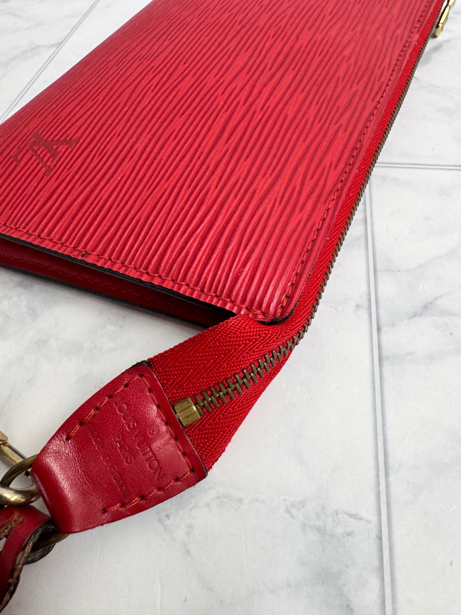Louis Vuitton Red Epi Leather Pochette Accessories