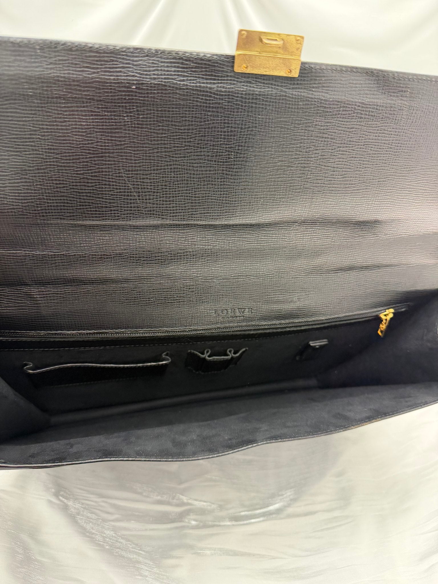 Loewe Vintage Black Leather Briefcase