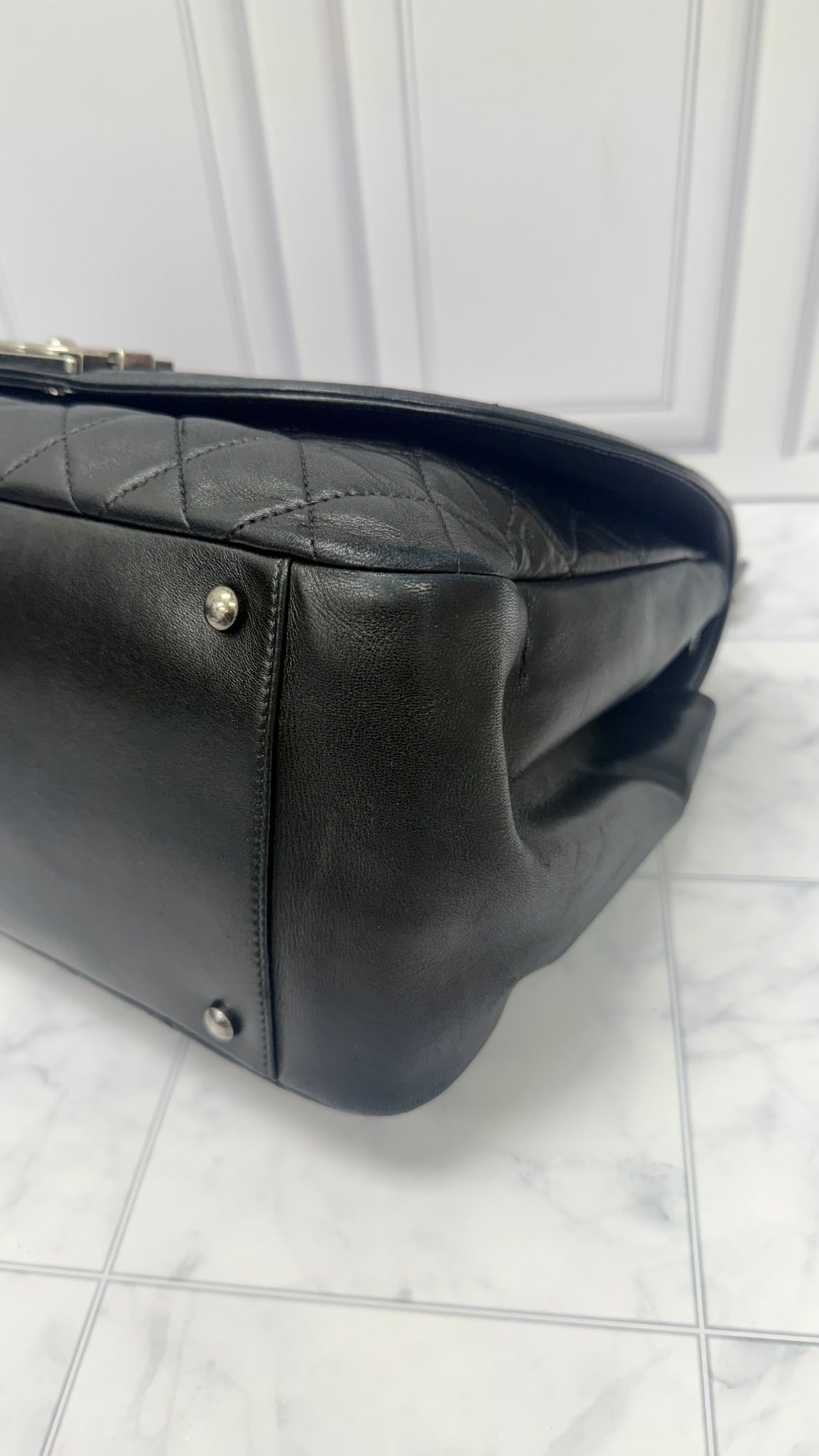 Chanel Black Quilted Lambskin Large Antik Boy Flap Bag 