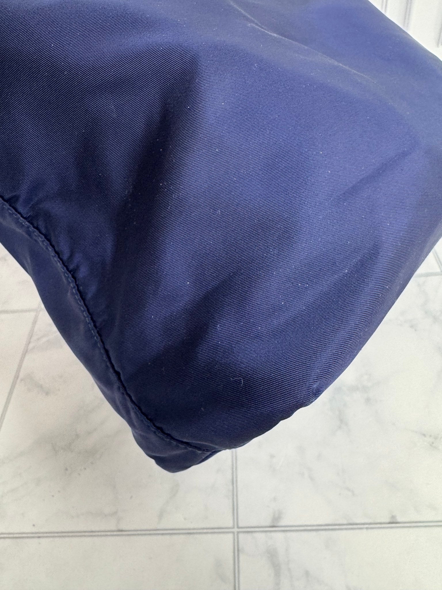 Prada Navy Nylon Small Tote Bag