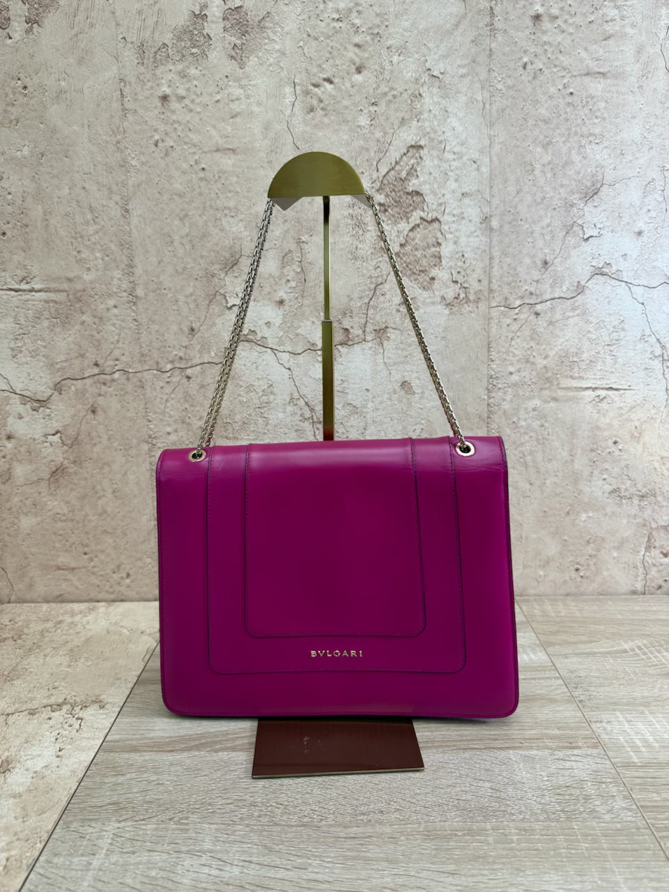 Bvlgari Fuchsia Leather Serpenti Forever Snake Shoulder Bag