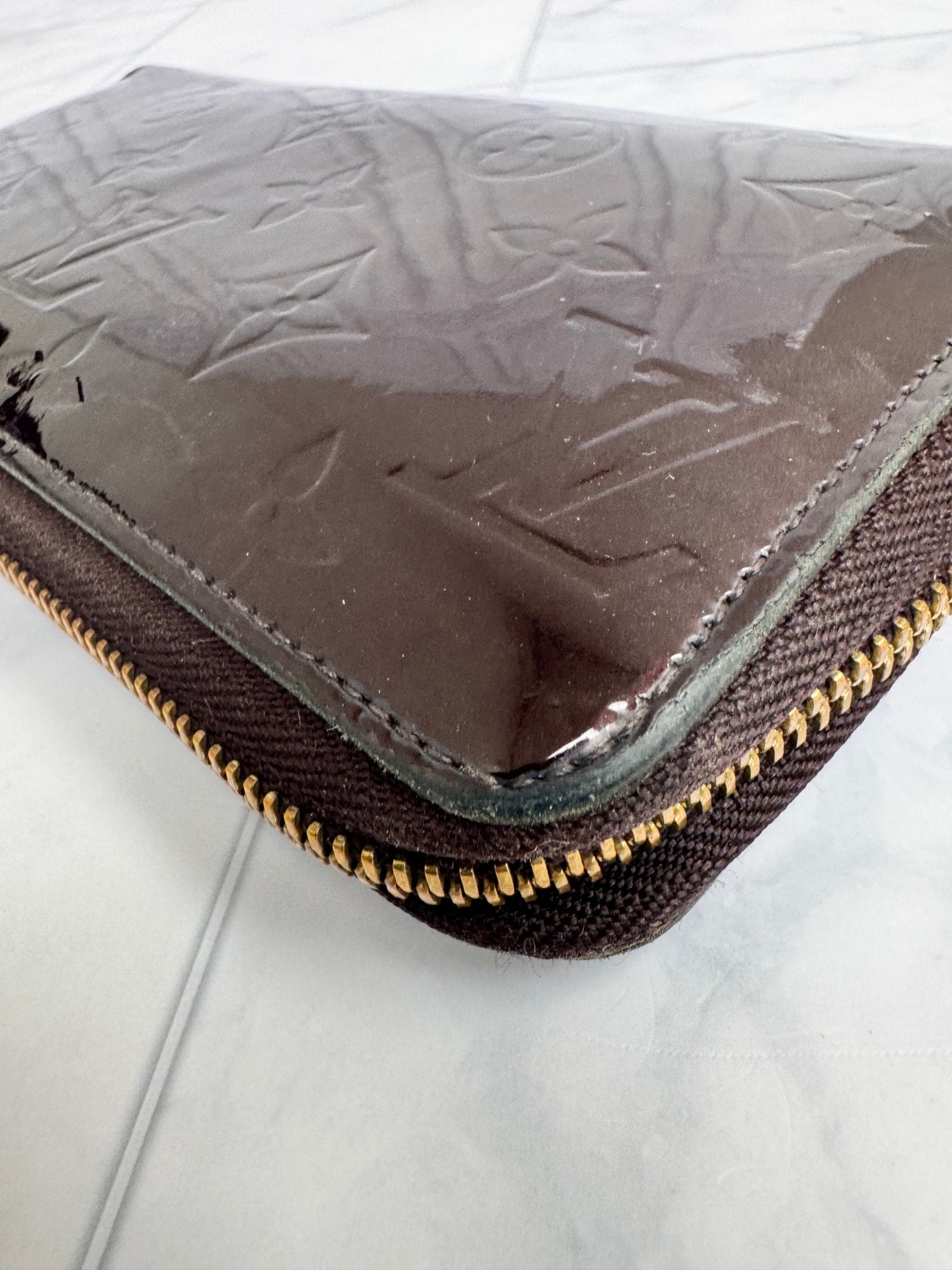 Louis Vuitton Burgundy Vernis Long Zippy Wallet