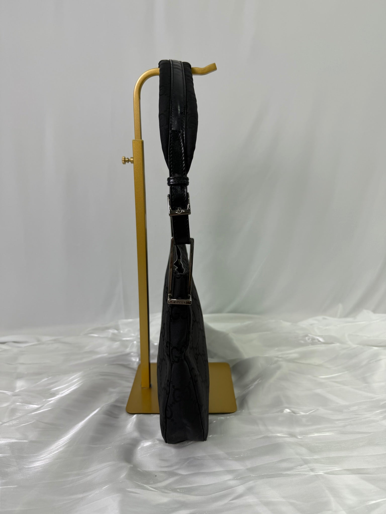 Gucci Black Nylon GG Print Shoulder Bag