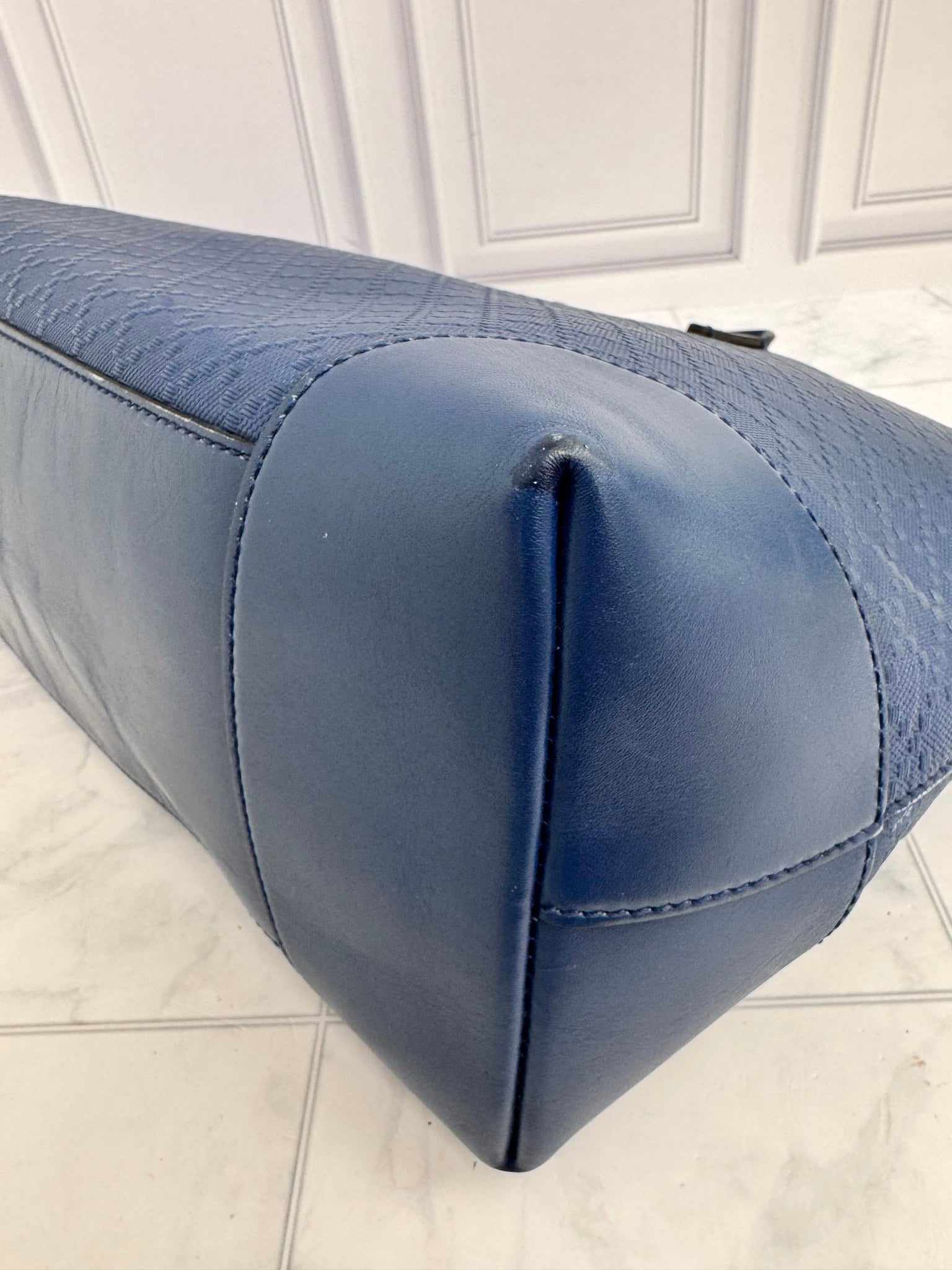 Gucci Blue Diamante Leather Tote Bag