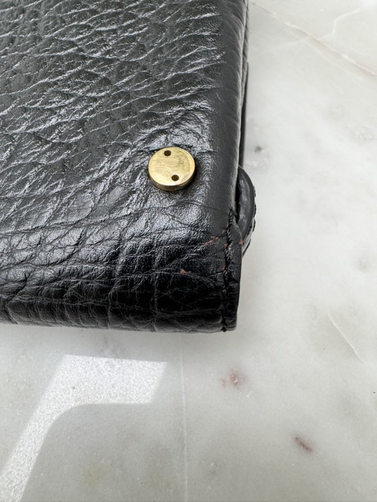 Burberry Black Grained Leather Small Crossbody Bag