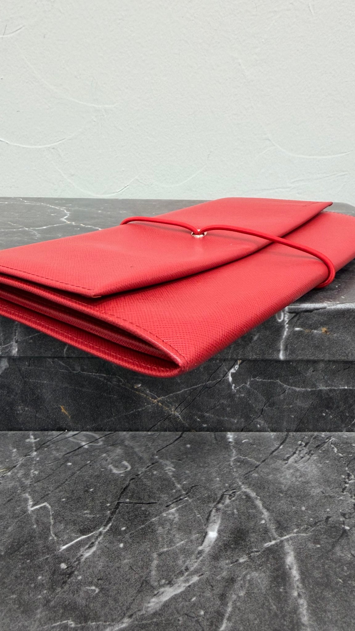 Saint Laurent YSL Red Leather Flap Pouch
