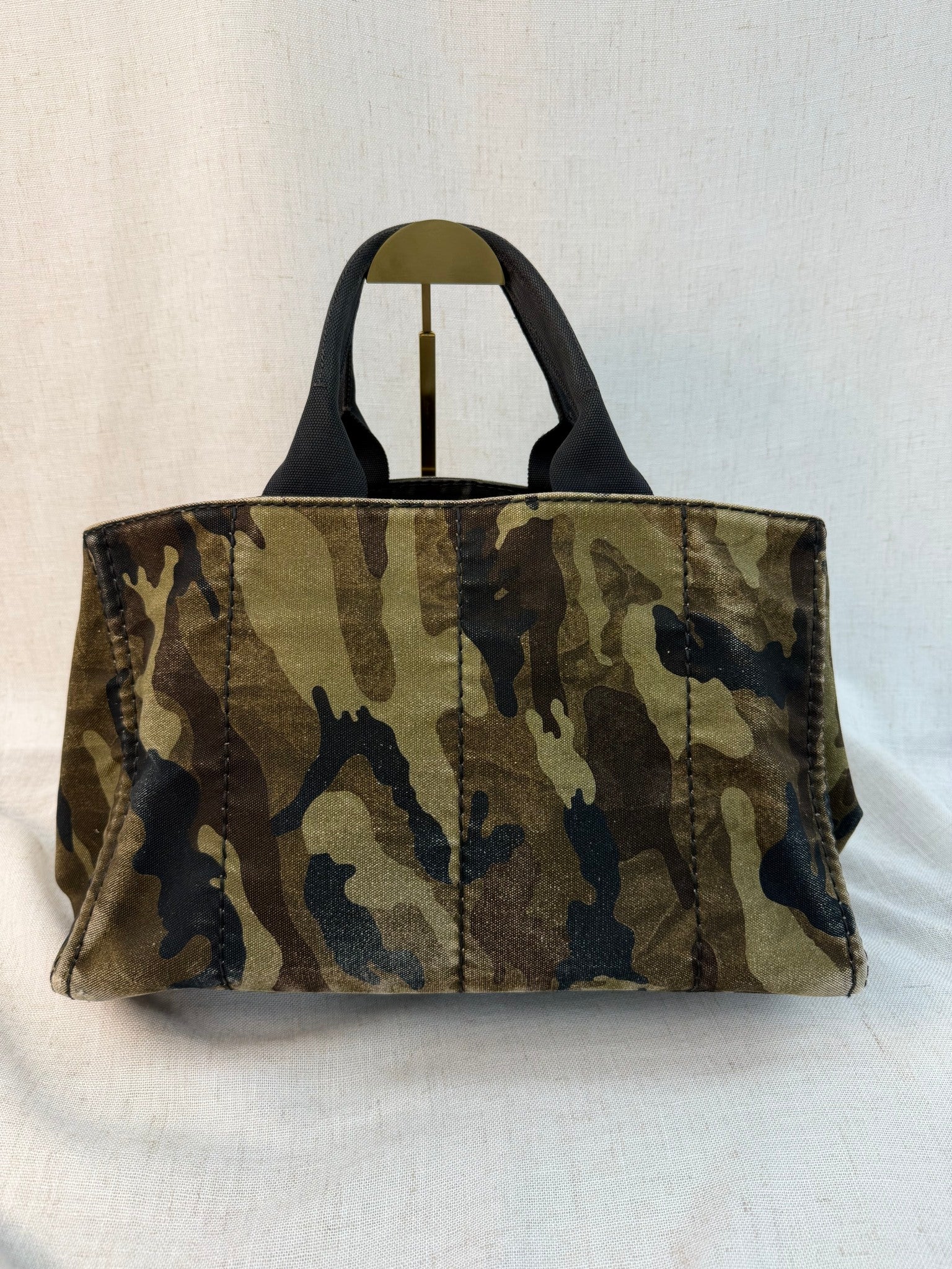 Prada Camo Canvas Canapa Handbag