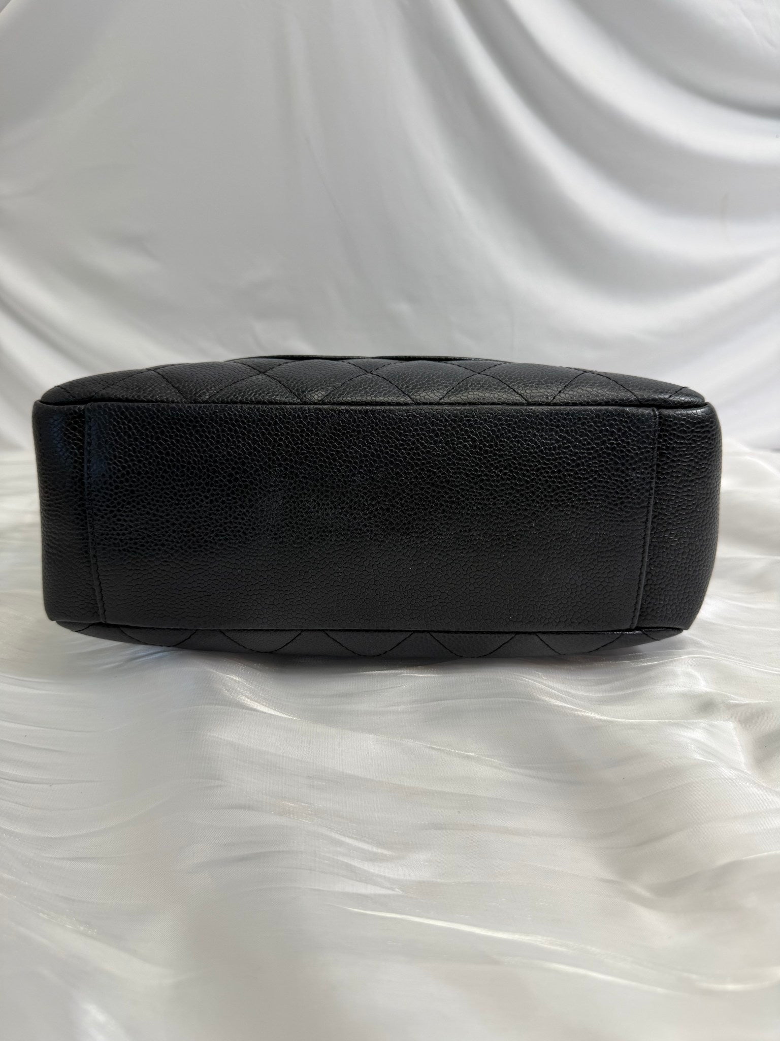 Chanel Black Quilted Caviar Petite Shopping Tote