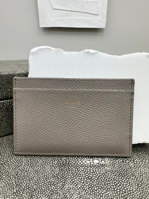 Celine Grey Pebbled Leather Card Case