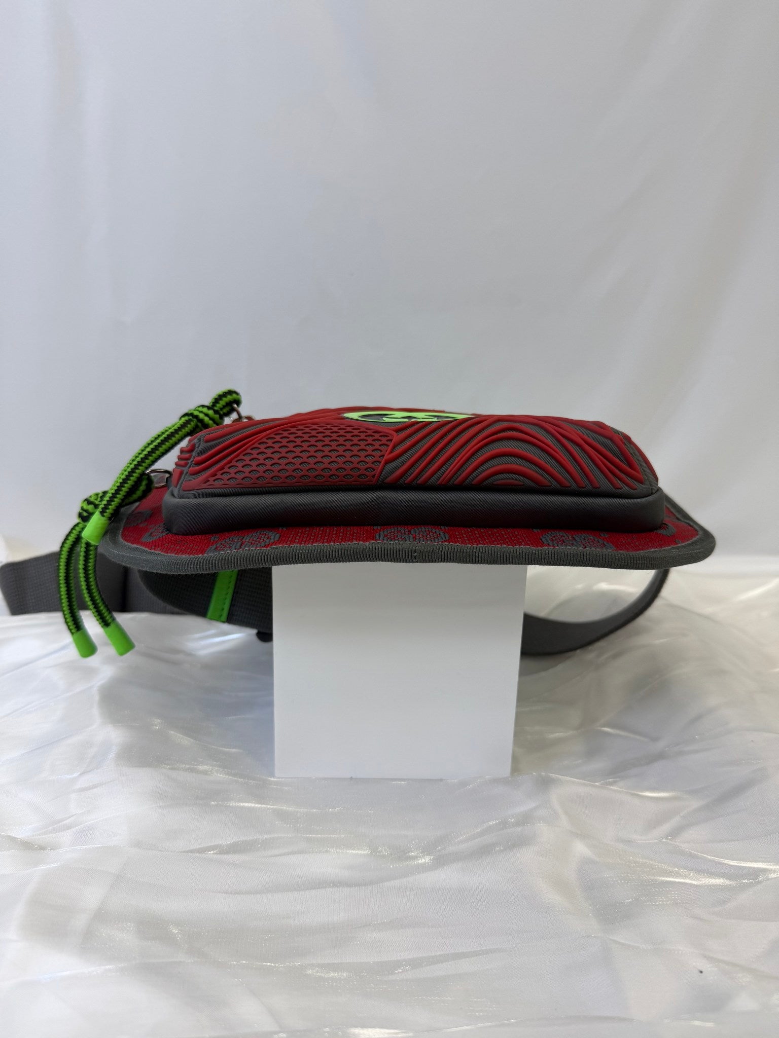 Gucci Red And Gray Nylon Belt Bag