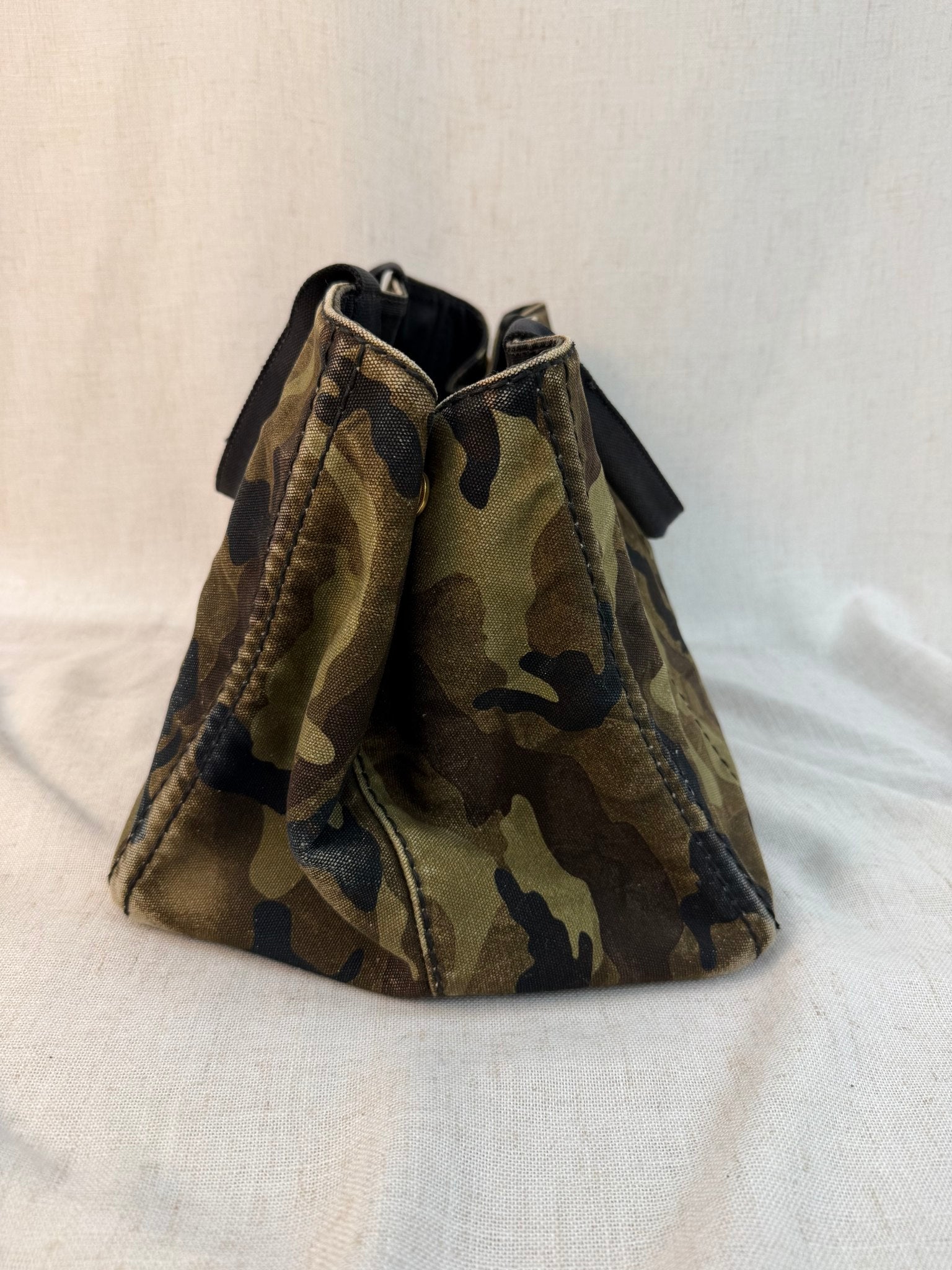 Prada Camo Canvas Canapa Handbag