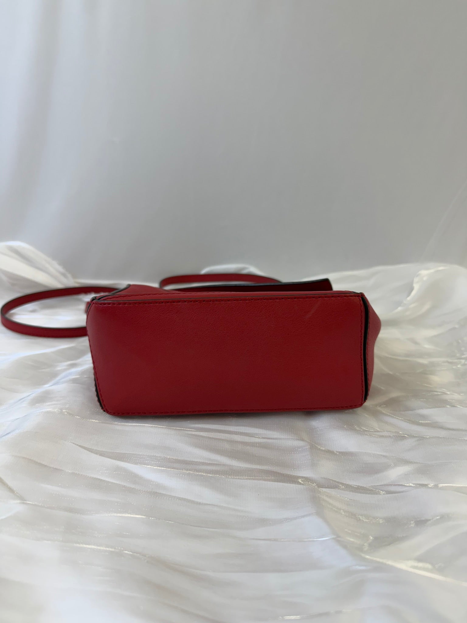 Loewe Red Leather Mini Puzzle Bag
