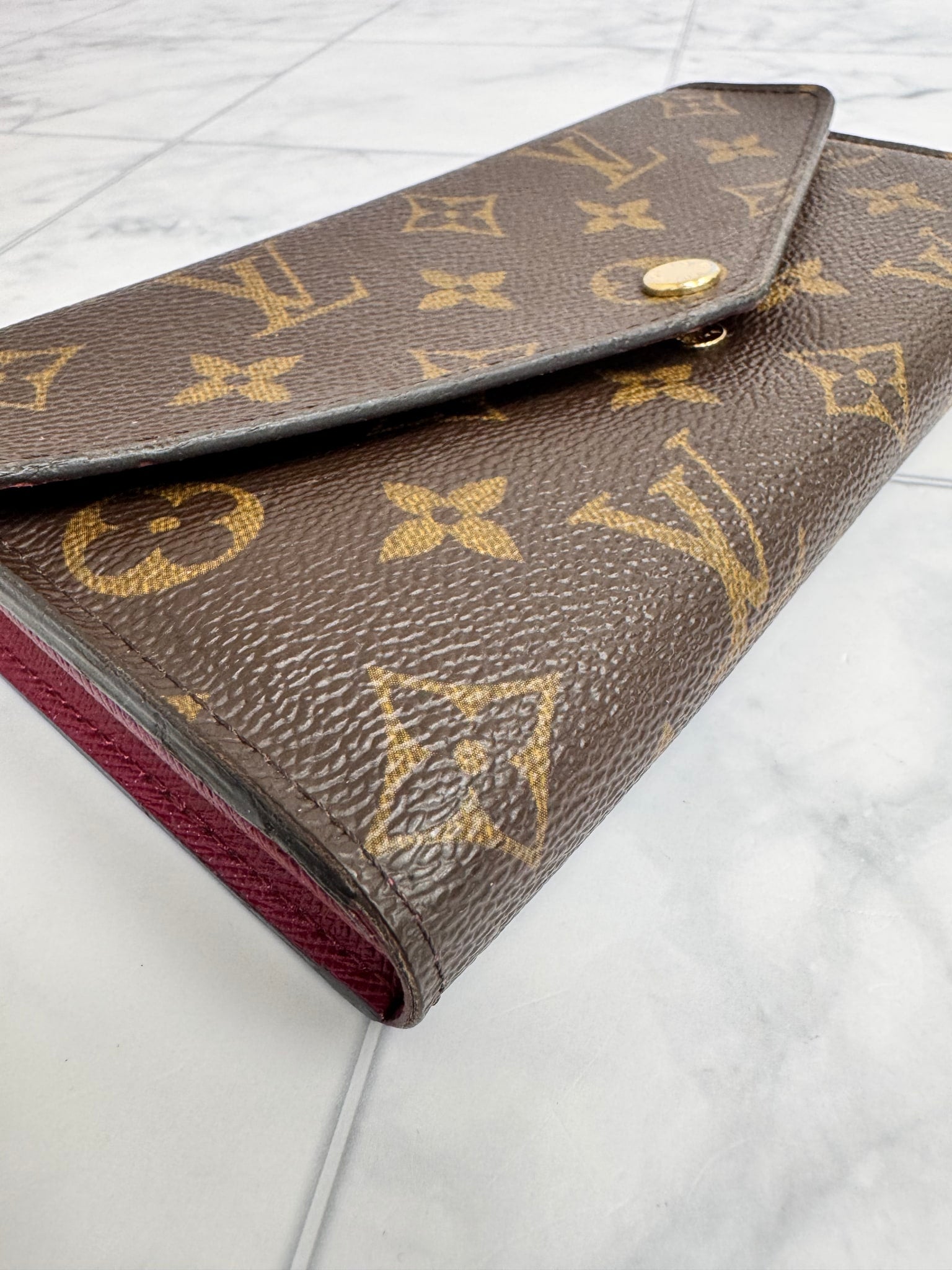 Louis Vuitton Monogram And Fuchsia Sarah Wallet