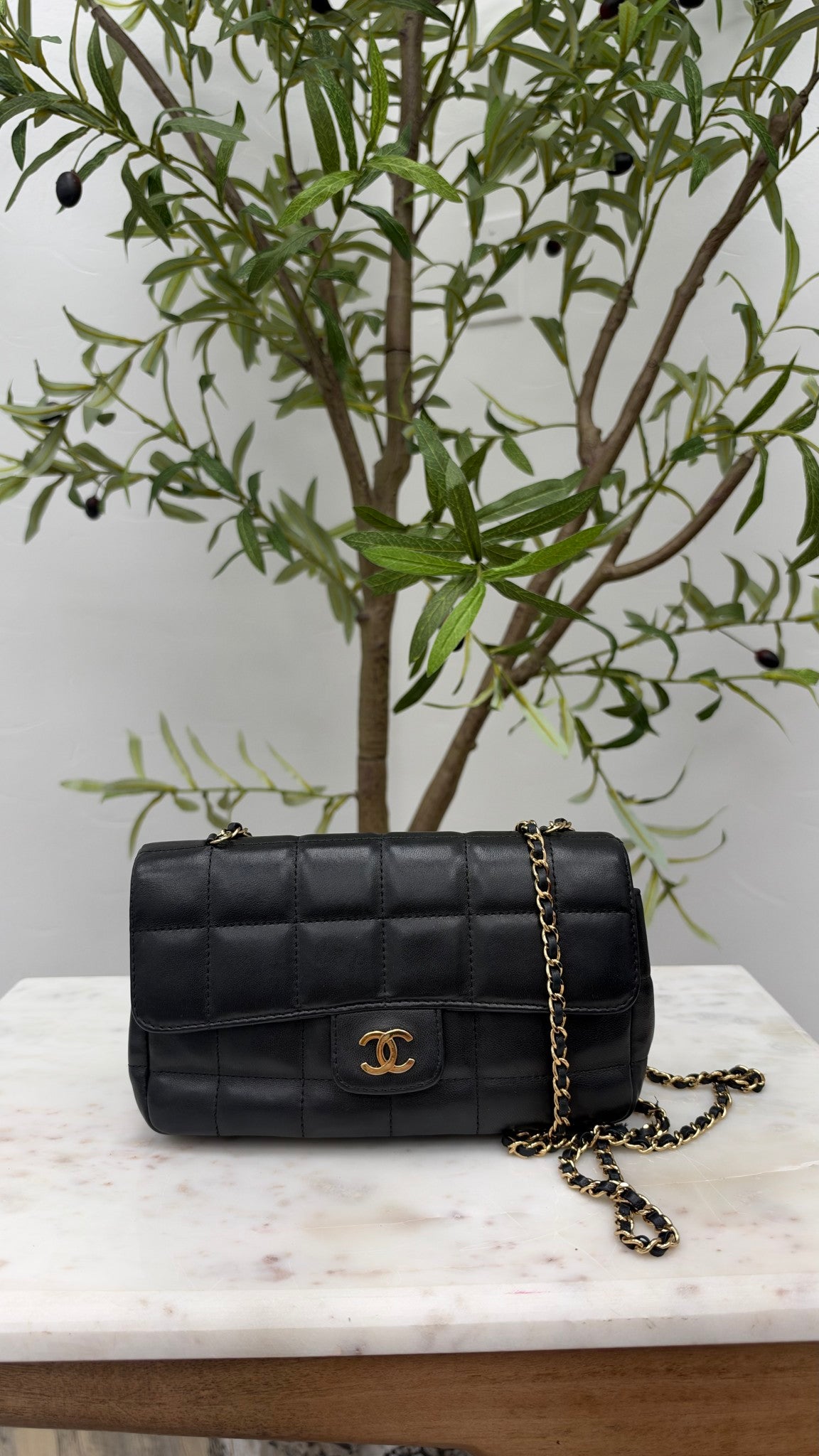 Chanel Lambskin Quilted Mini Chocolate Bar Flap Bag