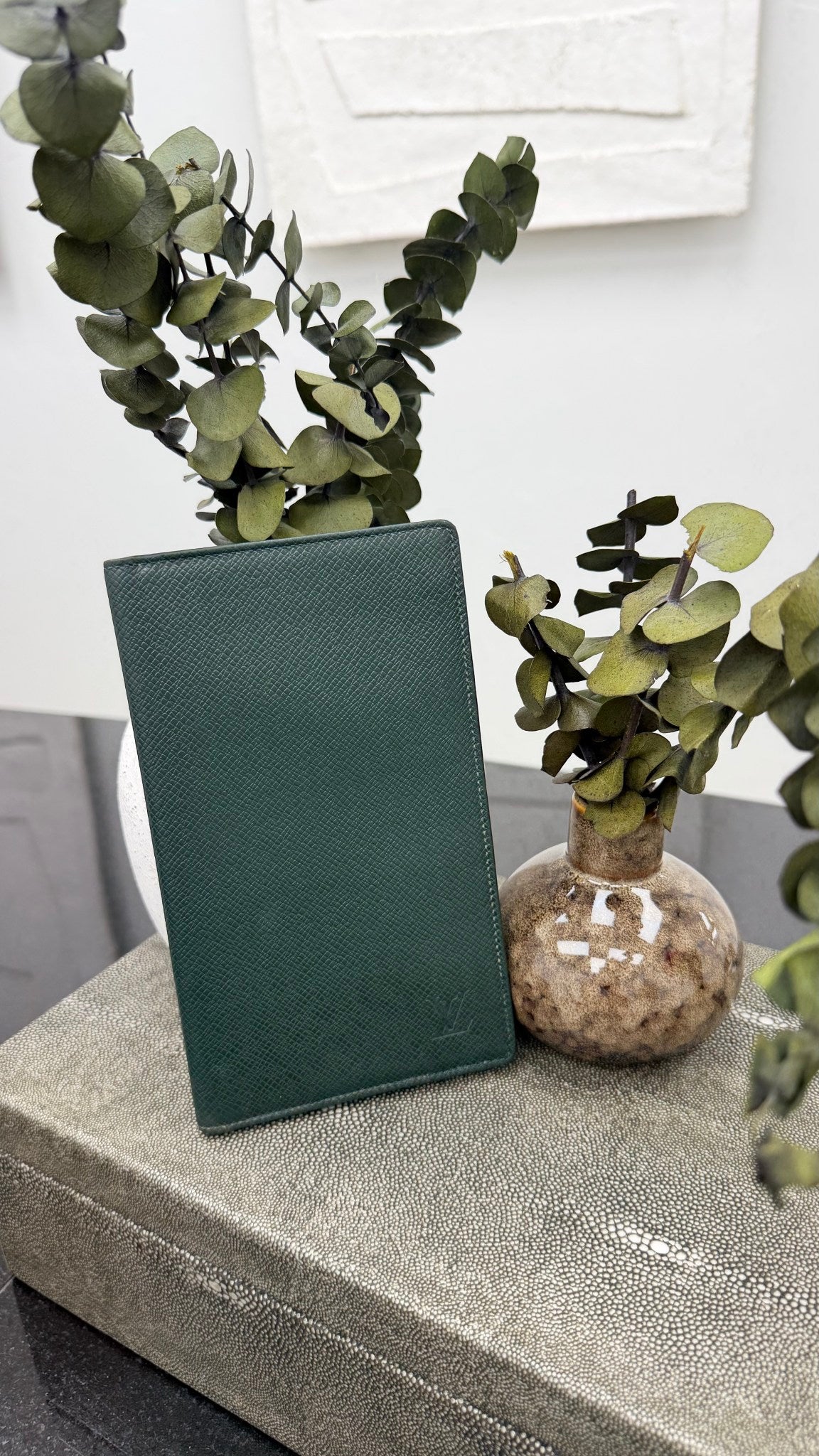 Louis Vuitton Green Taiga Leather Long Wallet