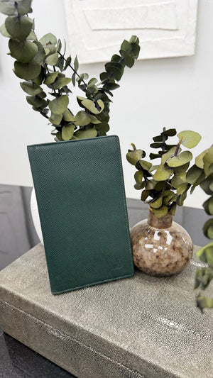 Louis Vuitton Green Taiga Leather Long Wallet