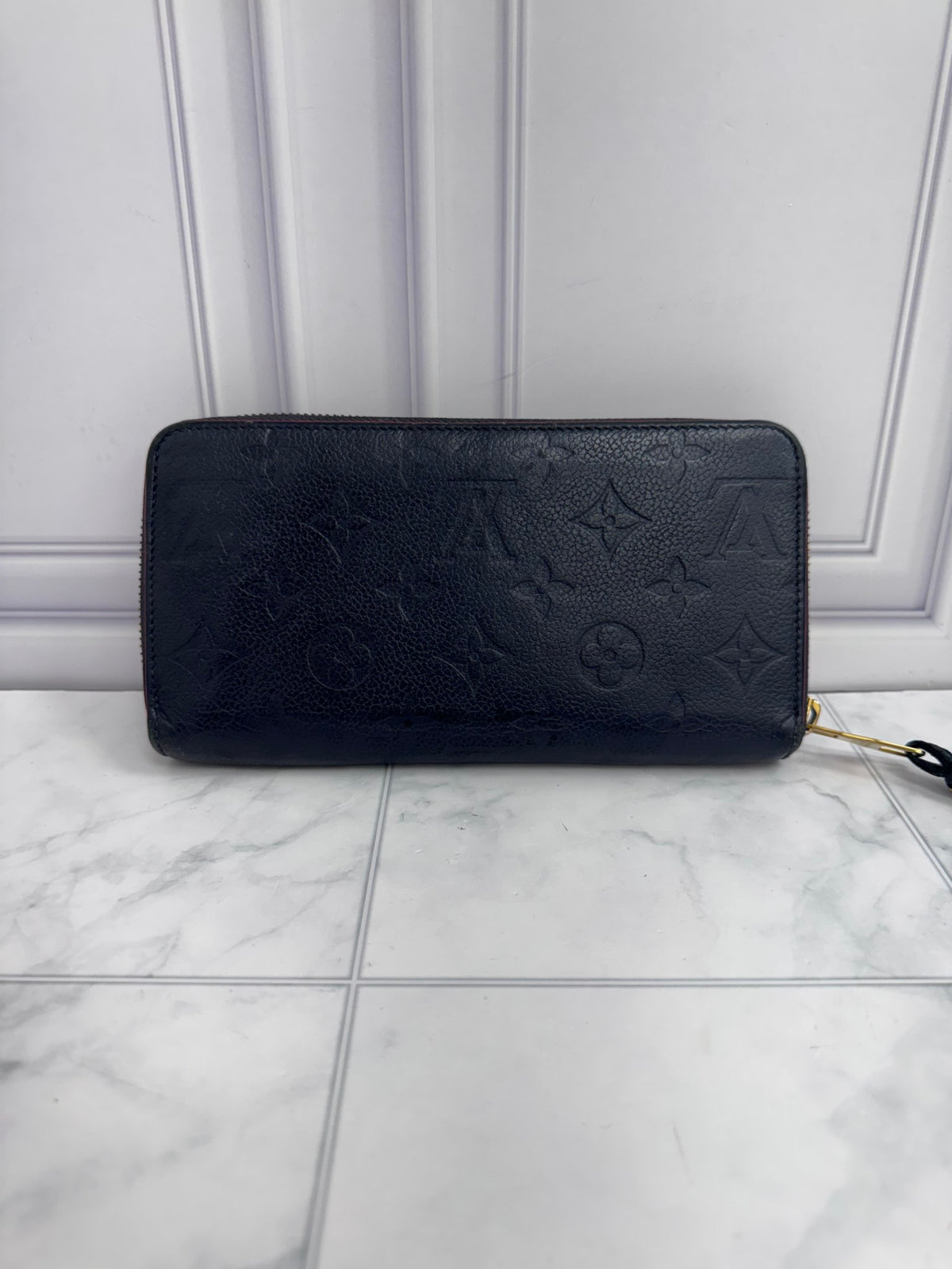 Louis Vuitton Navy Blue Monogram Empreinte Zippy Wallet