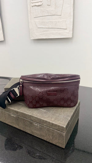 Gucci Deep Mauve GG Coated Canvas Belt Bag