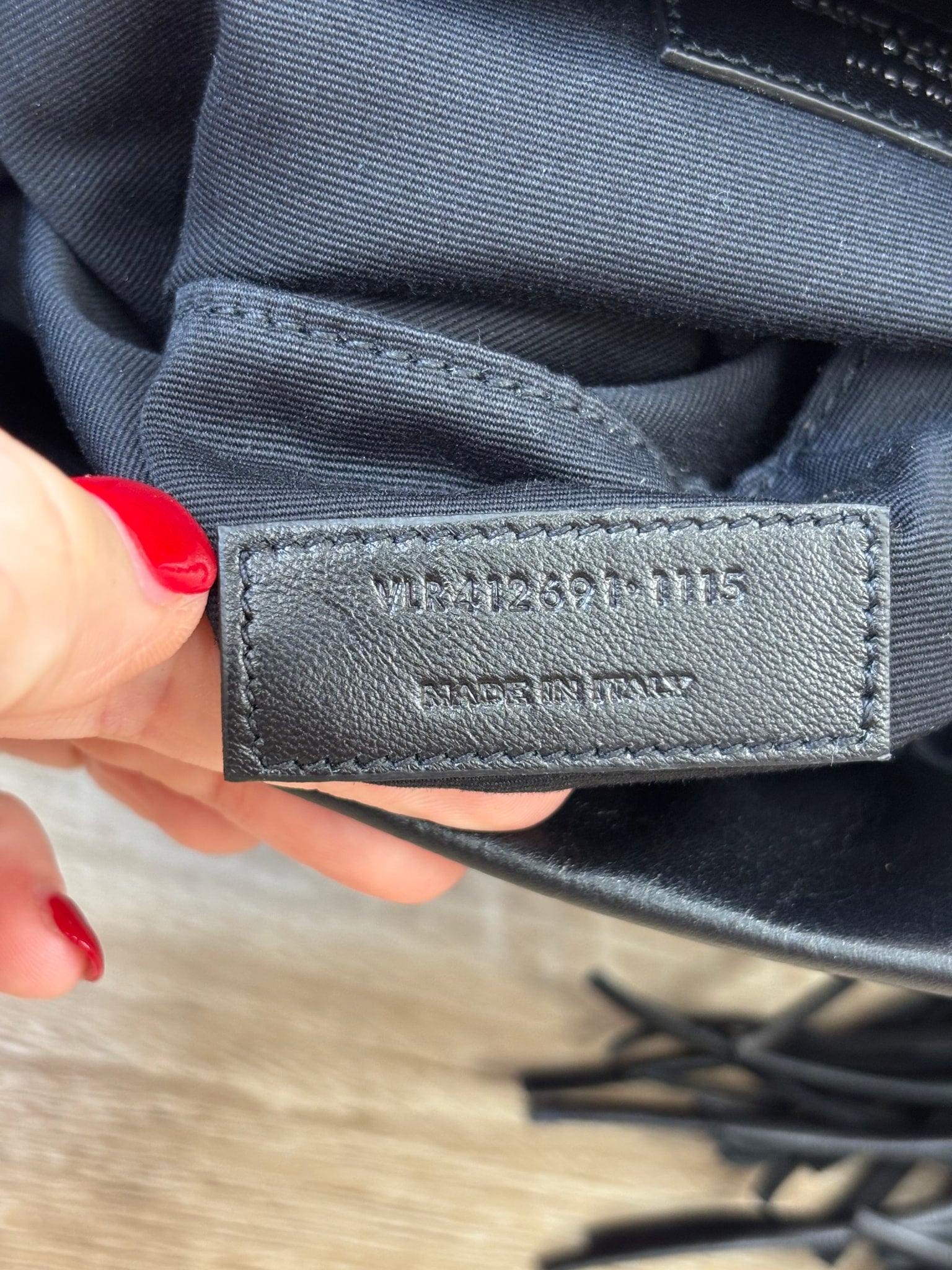 BRAND NEW- YSL Saint Laurent Black Leather Fringe Helena Bag