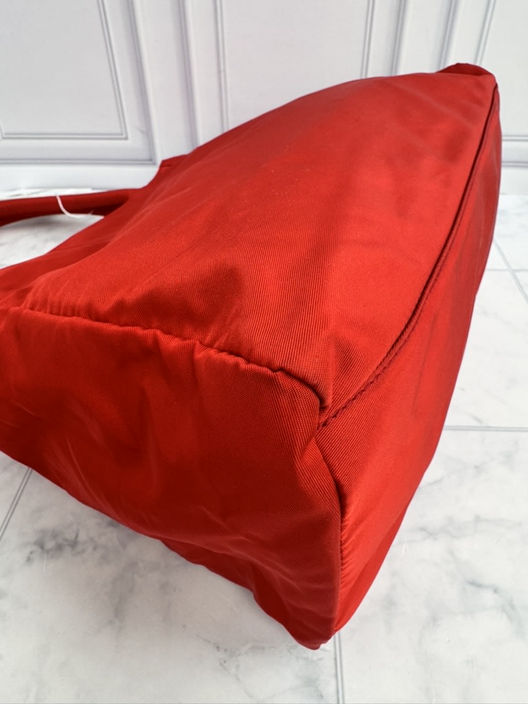 Prada Red Nylon Top Handle Bag