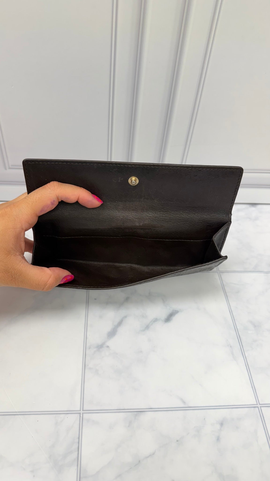 Gucci Brown Leather Guccissima Heart Continental Wallet 