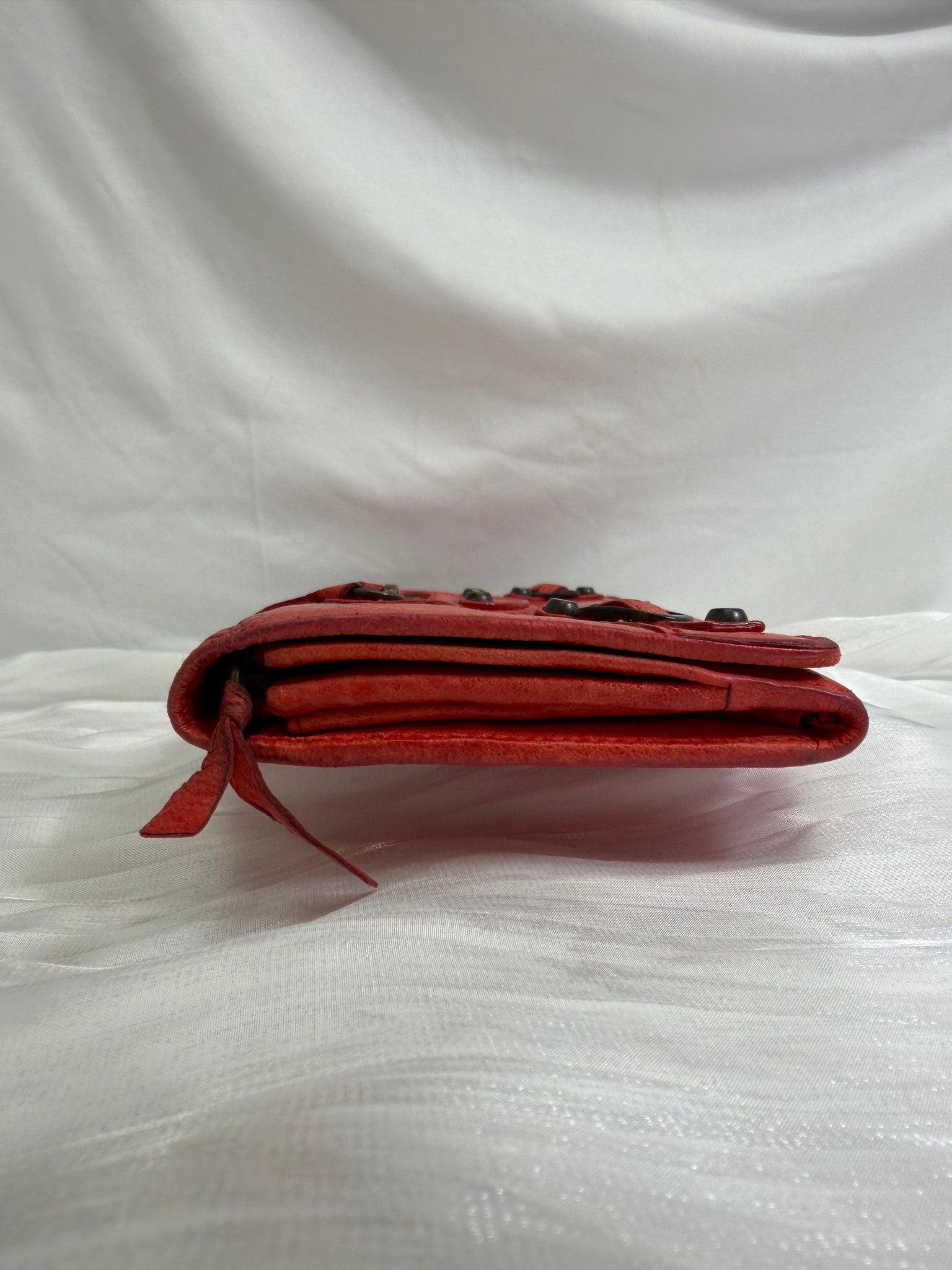 Balenciaga Red Leather Agneau Continental Wallet 