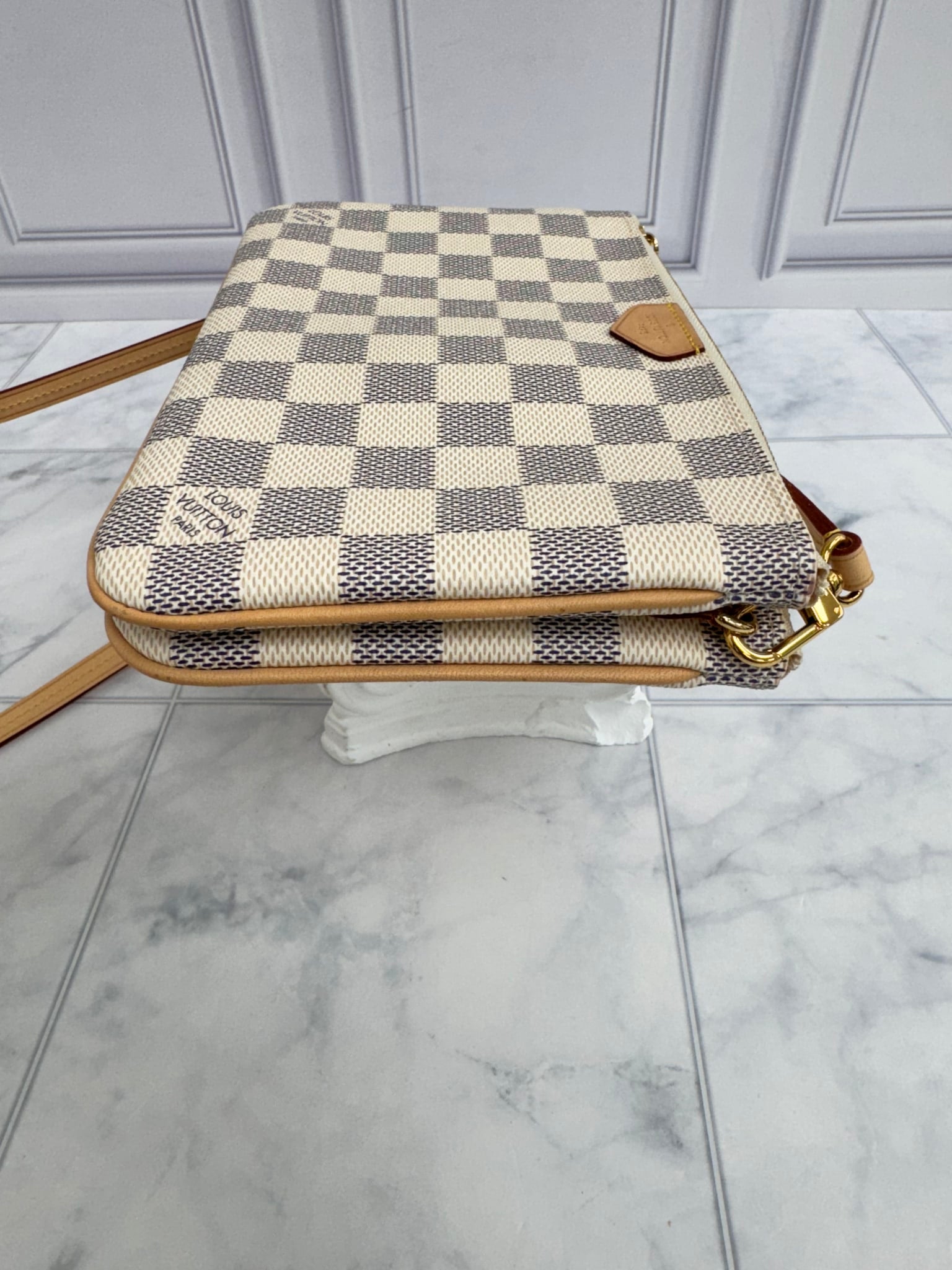 Louis Vuitton Damier Azur Double Zip Pochette