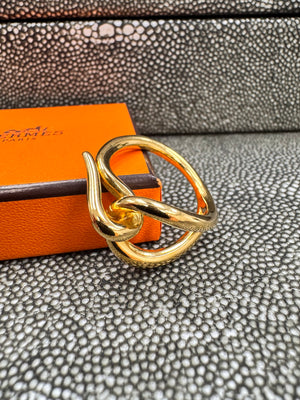 Hermes Gold Tone Jumbo Scarf Ring
