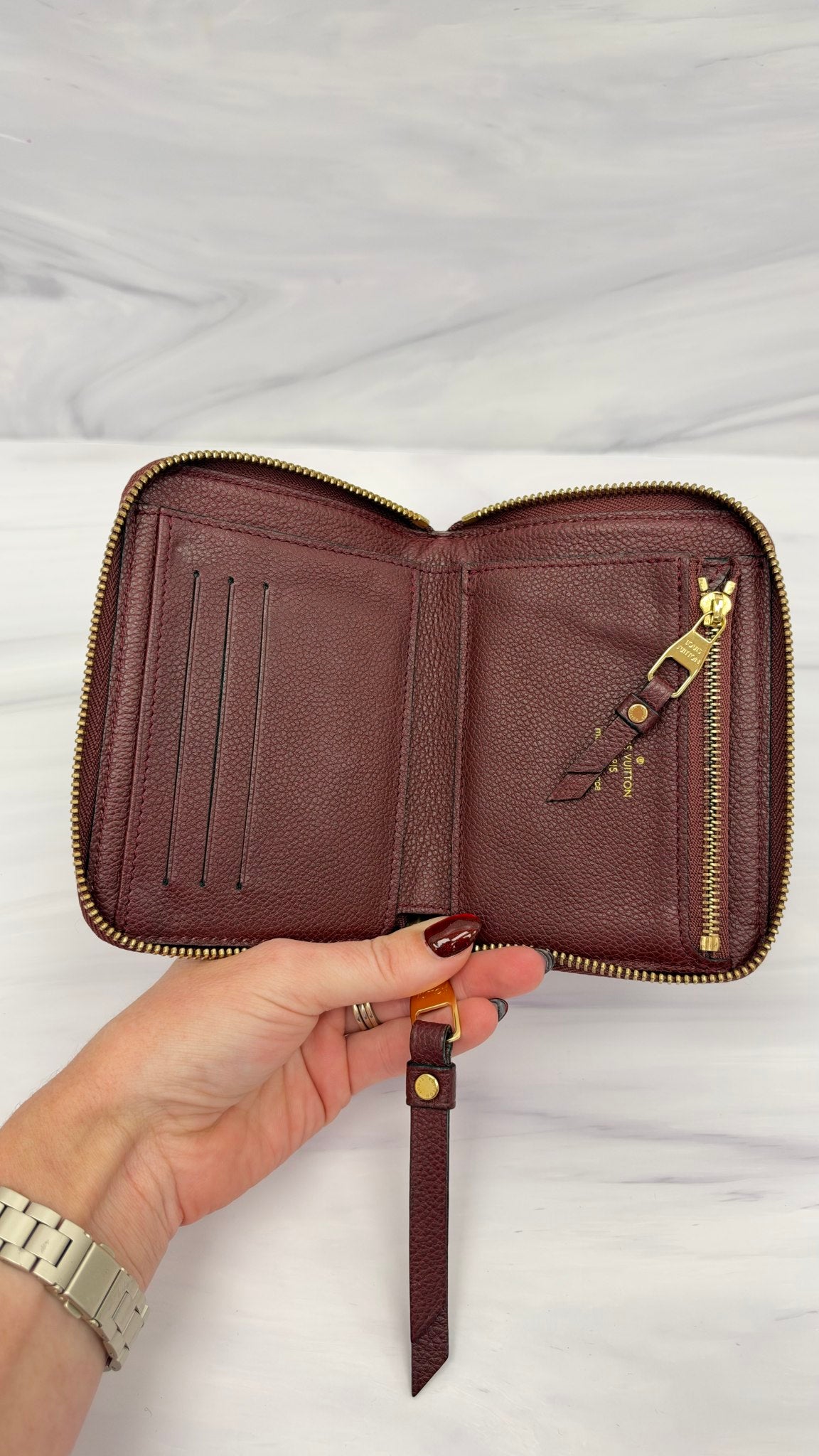 Louis Vuitton Burgundy Empreinte Compact Zippy wallet