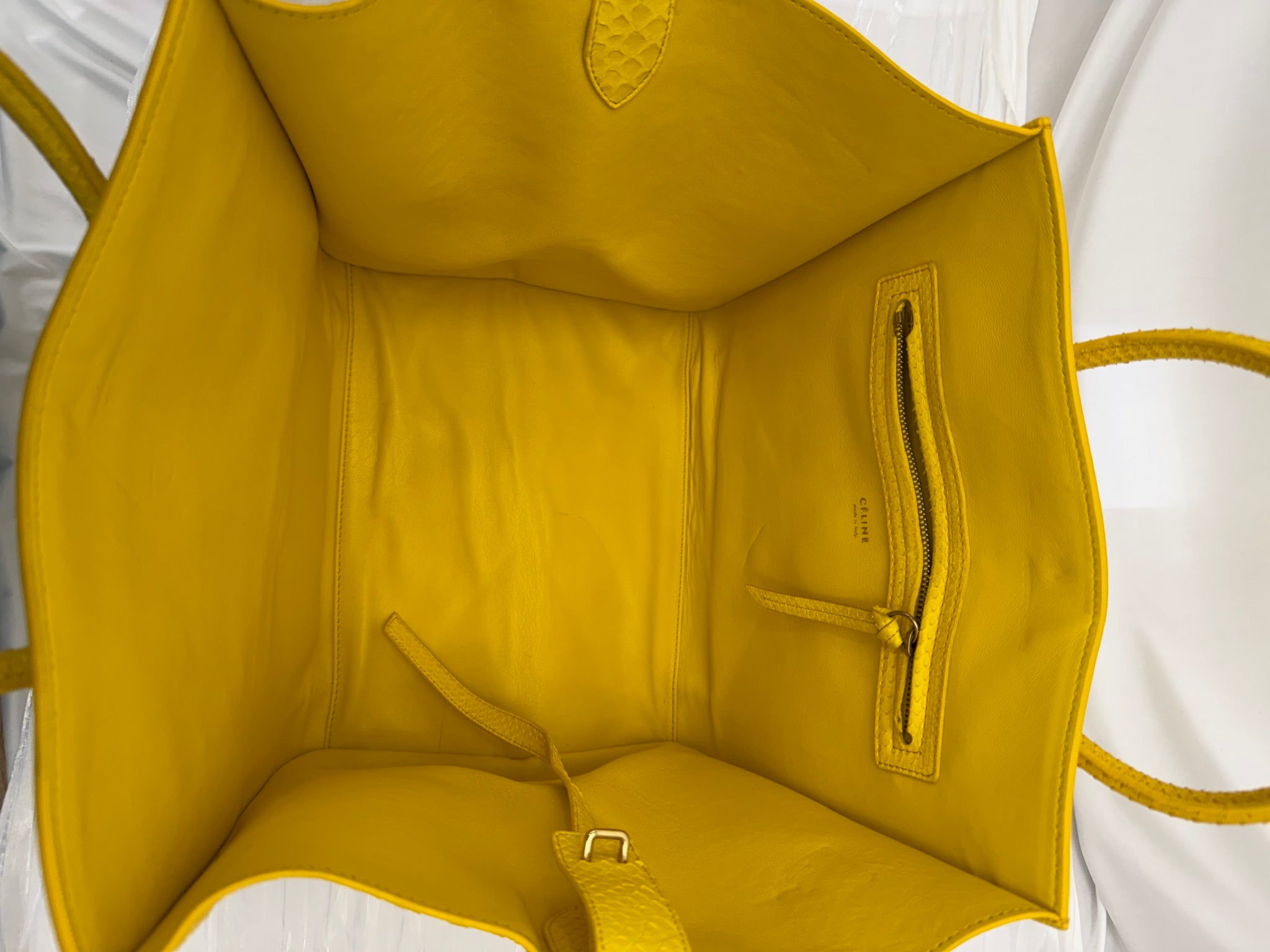 Celine Yellow Python Large Phantom Luggage Bag