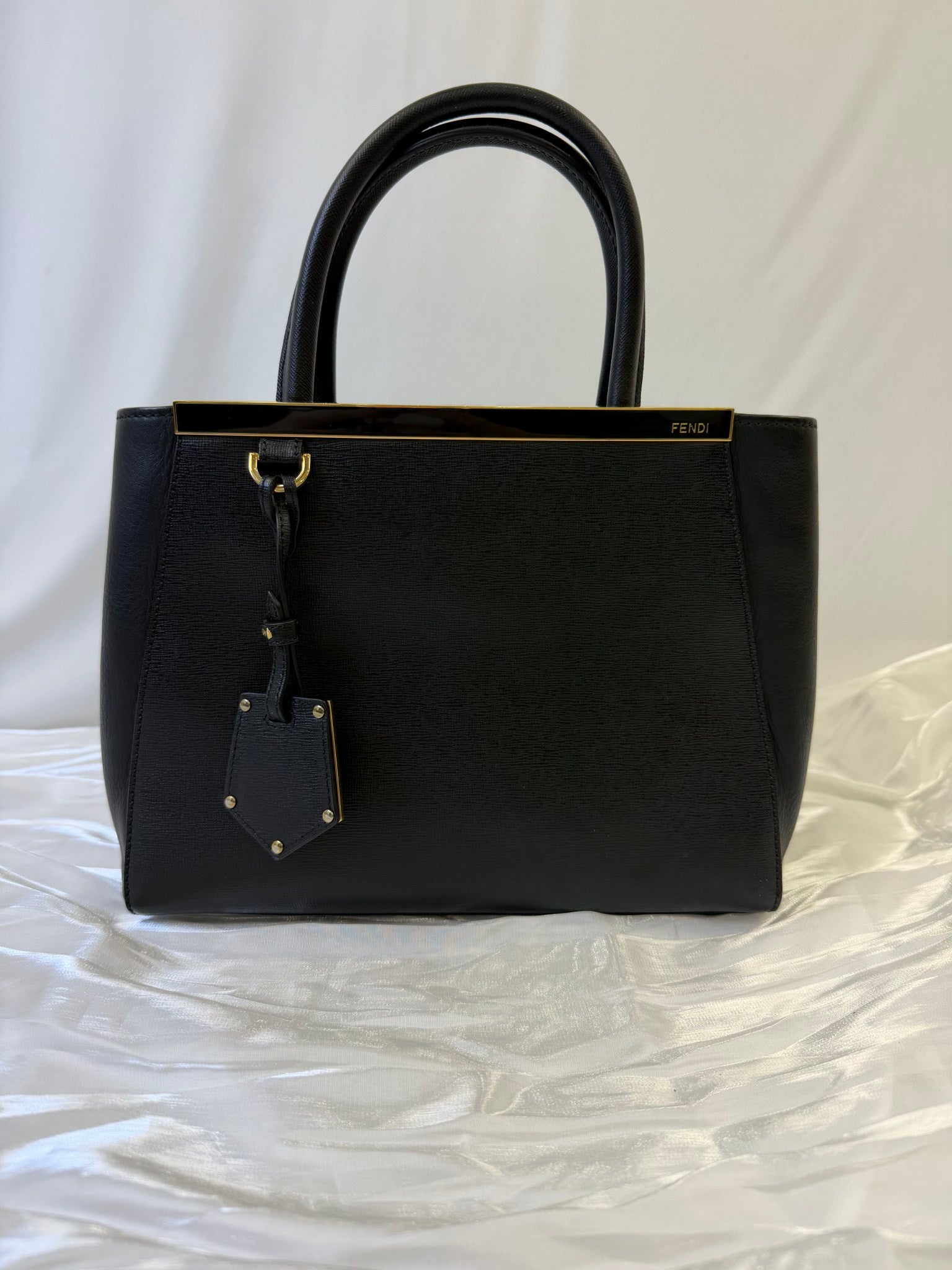 Fendi Black Leather  2 Jours Petite Bag
