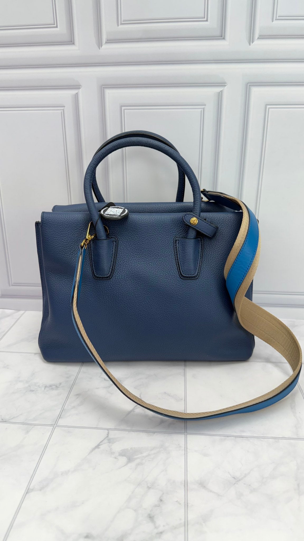 MCM Blue Leather Medium Milla 2Way Bag