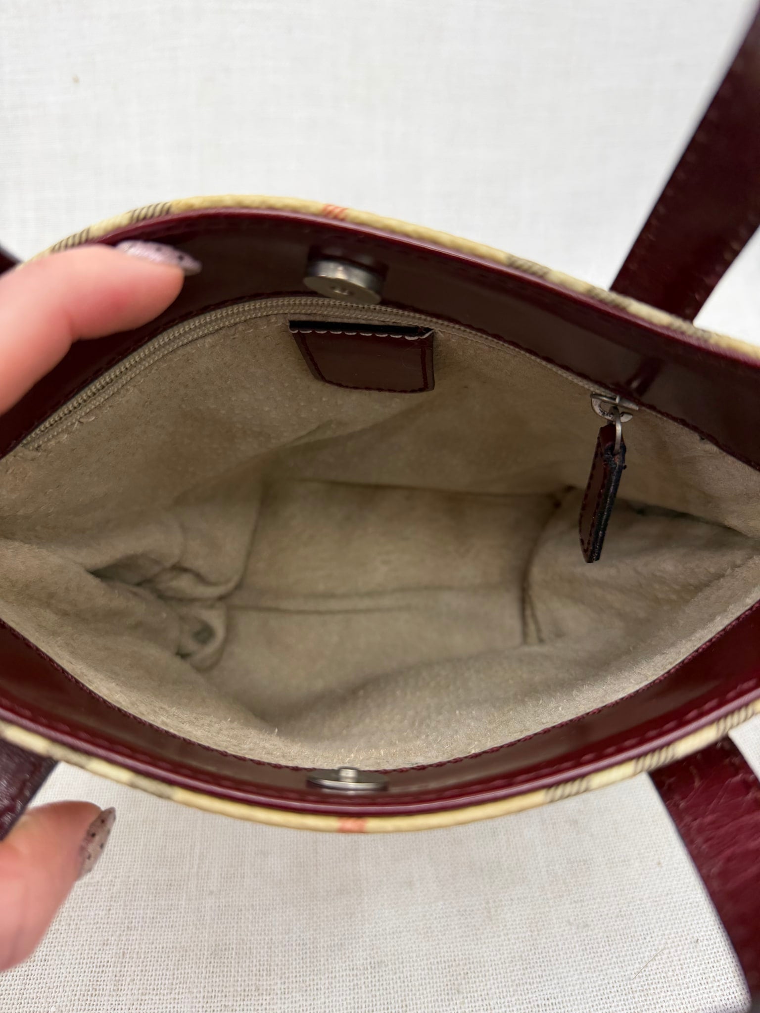 Burberry Vintage Nova Check Leather Mini Tote Bag