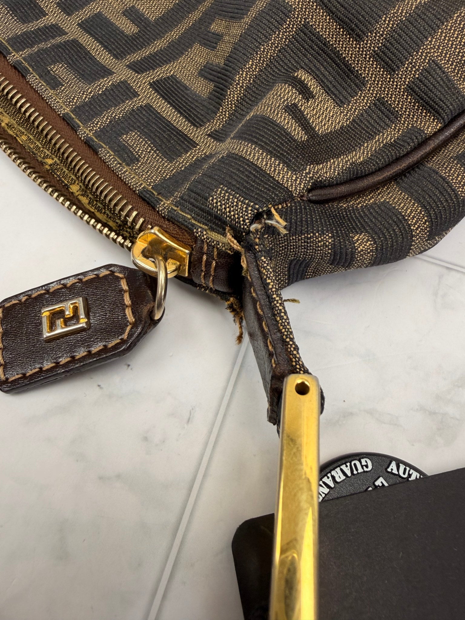 Fendi Brown Zucca Canvas Shoulder Bag