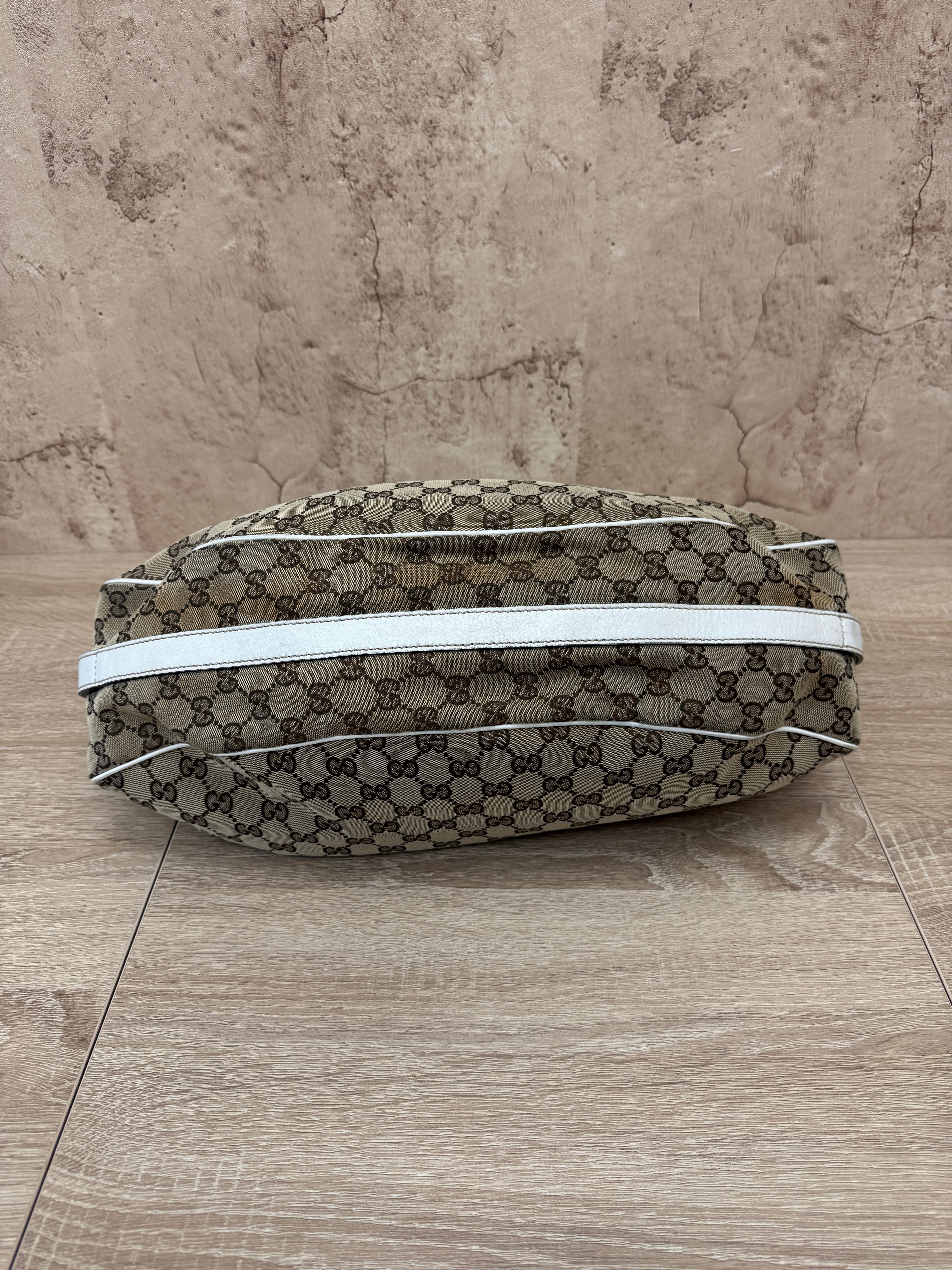 Gucci Beige GG Canvas Match Ball Sherry Line Tote Bag