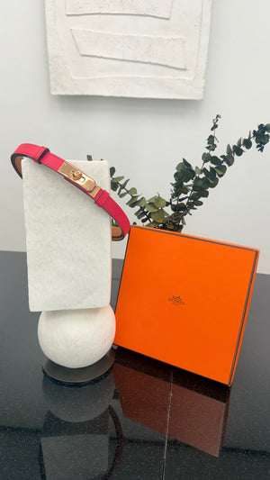 LIKE NEW - Hermes Pink Epsom Leather Kelly Belt