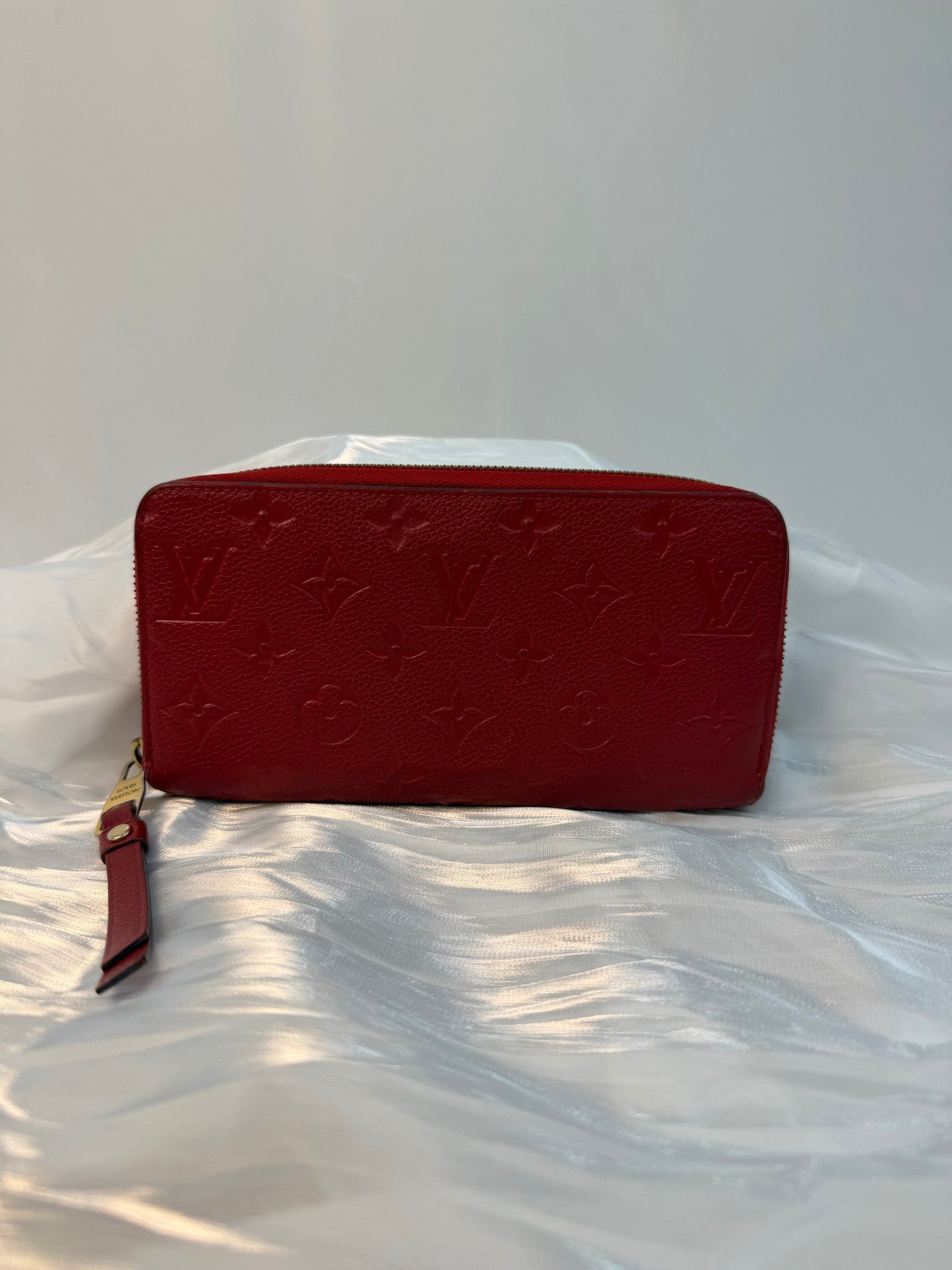 Louis Vuitton Red Empreinte Leather Zippy Wallet